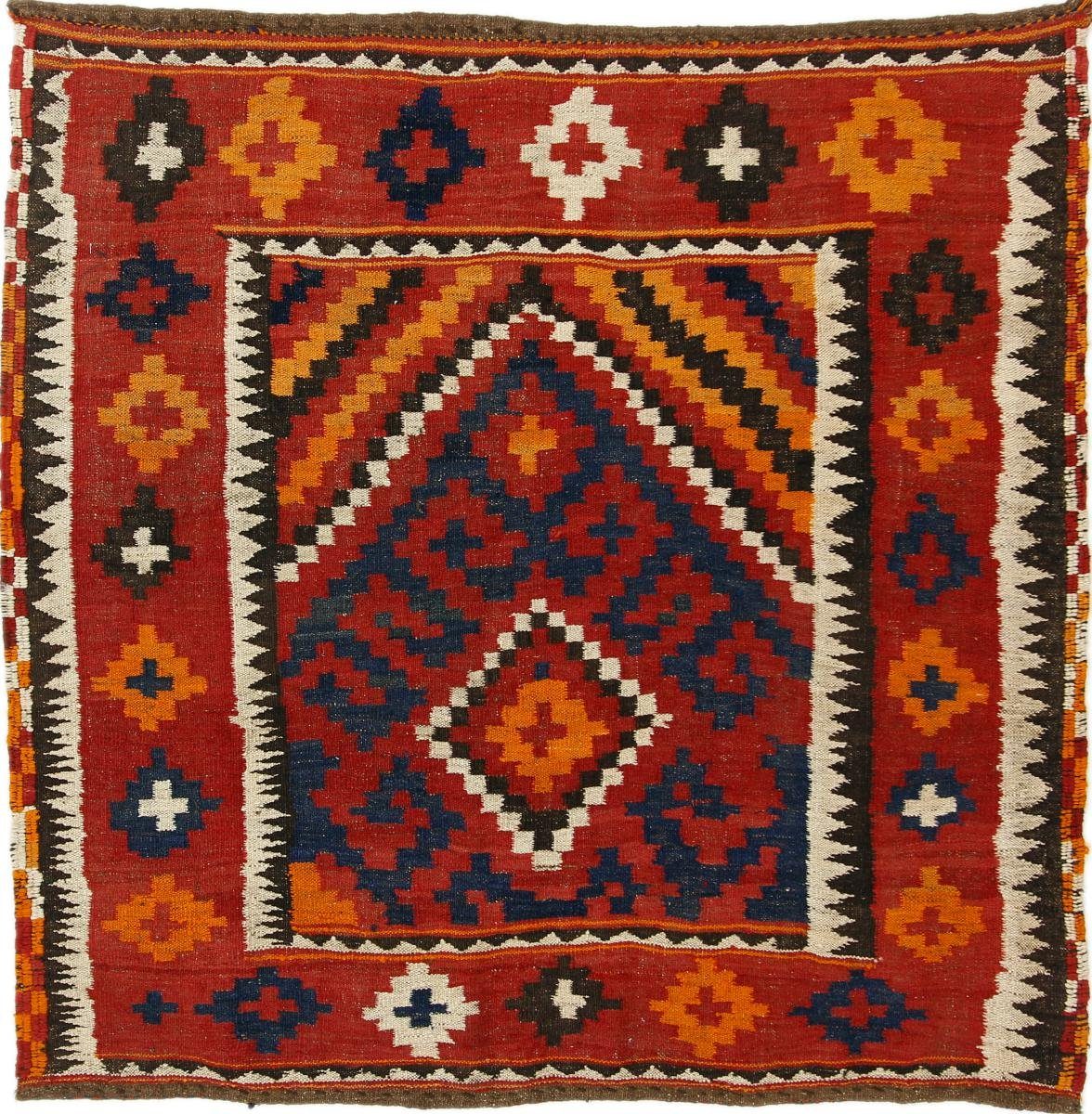 Orientteppich Kelim Afghan Antik 131x129 Handgewebter Orientteppich Quadratisch, Nain Trading, rechteckig, Höhe: 3 mm