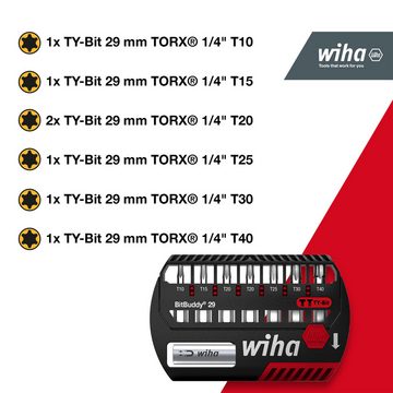 Wiha Bit-Set BitBuddy (42136) - 9 tlg., TY-Bit 29 mm, TORX 1/4" C6,3, Zubehör für Schraubanwendungen