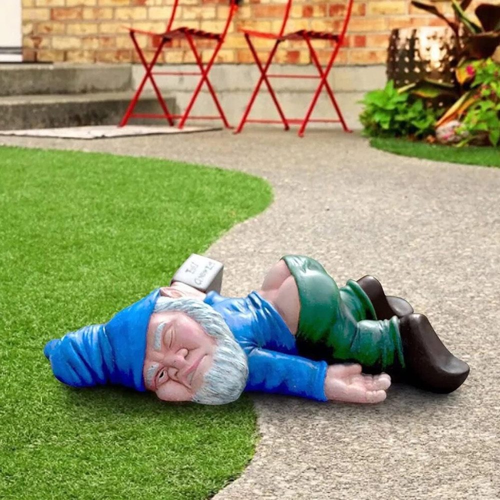 TUWENA Gartenfigur Kreativer Betrunkener Gartenzwerge Für Auben,Harz-Gartenzwerg Handwerk