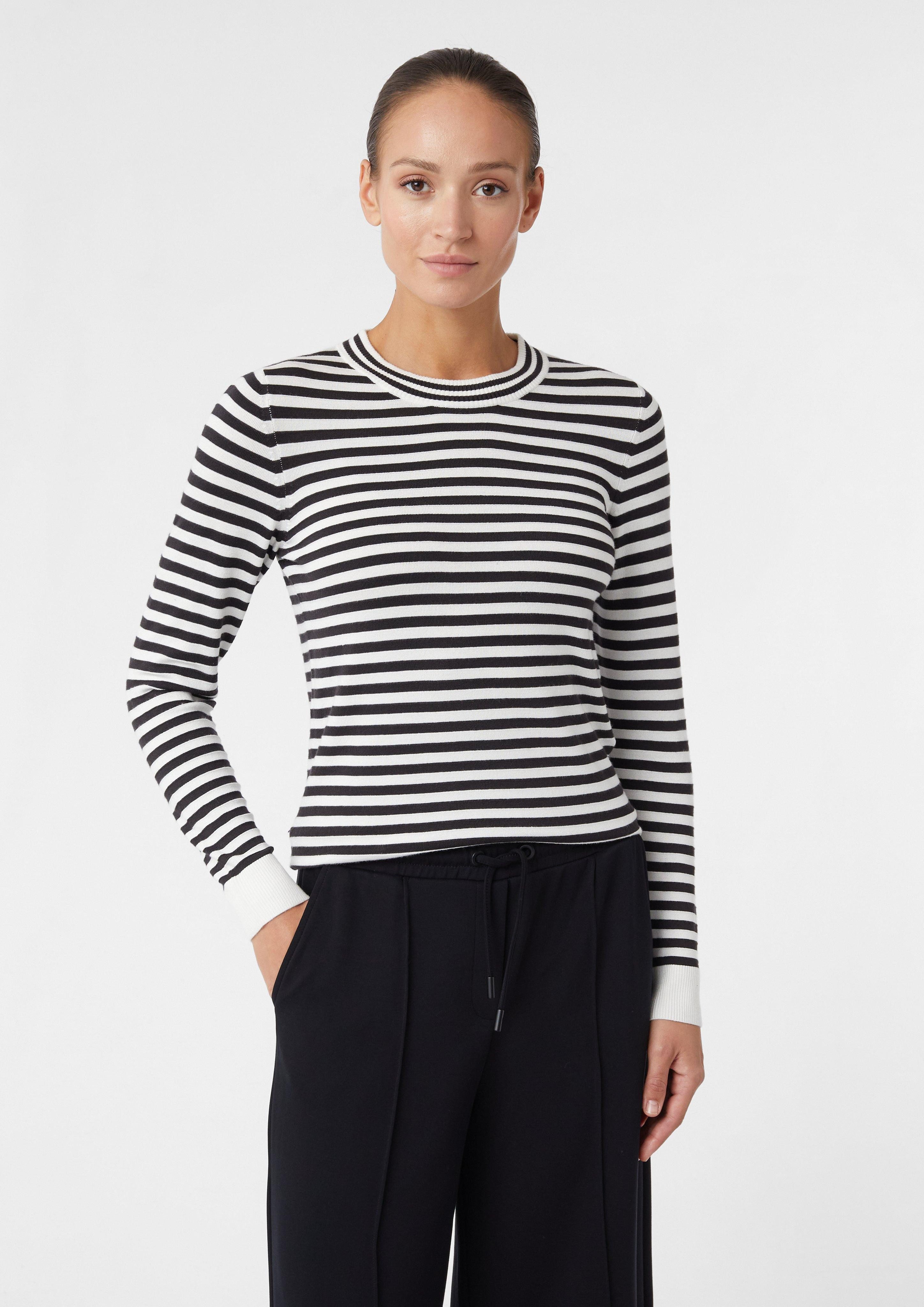 comma casual identity Langarmshirt Schmaler Ringelpullover günstig online kaufen