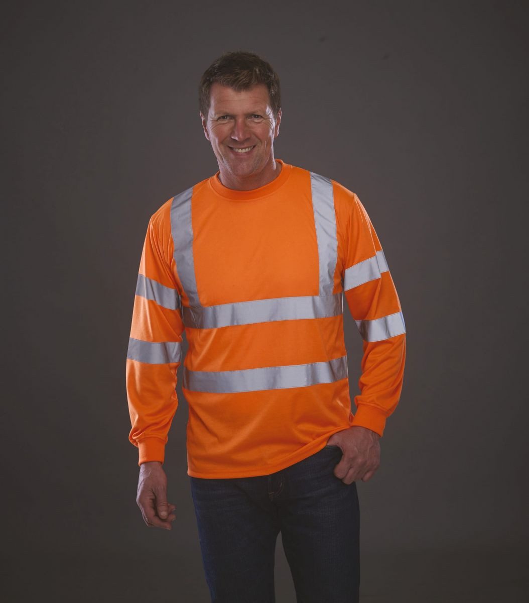 YOKO Warnschutz-Shirt Hi Vis Long Sleeve T-Shirt - EN ISO 20471:2013 Class 3