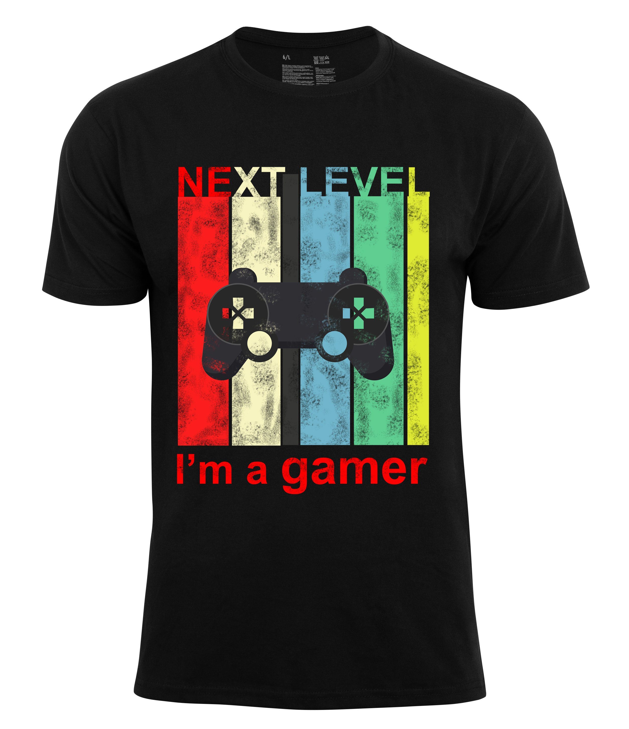 a - Level Next Schwarz Prime® "I`m T-Shirt Cotton Gamer"