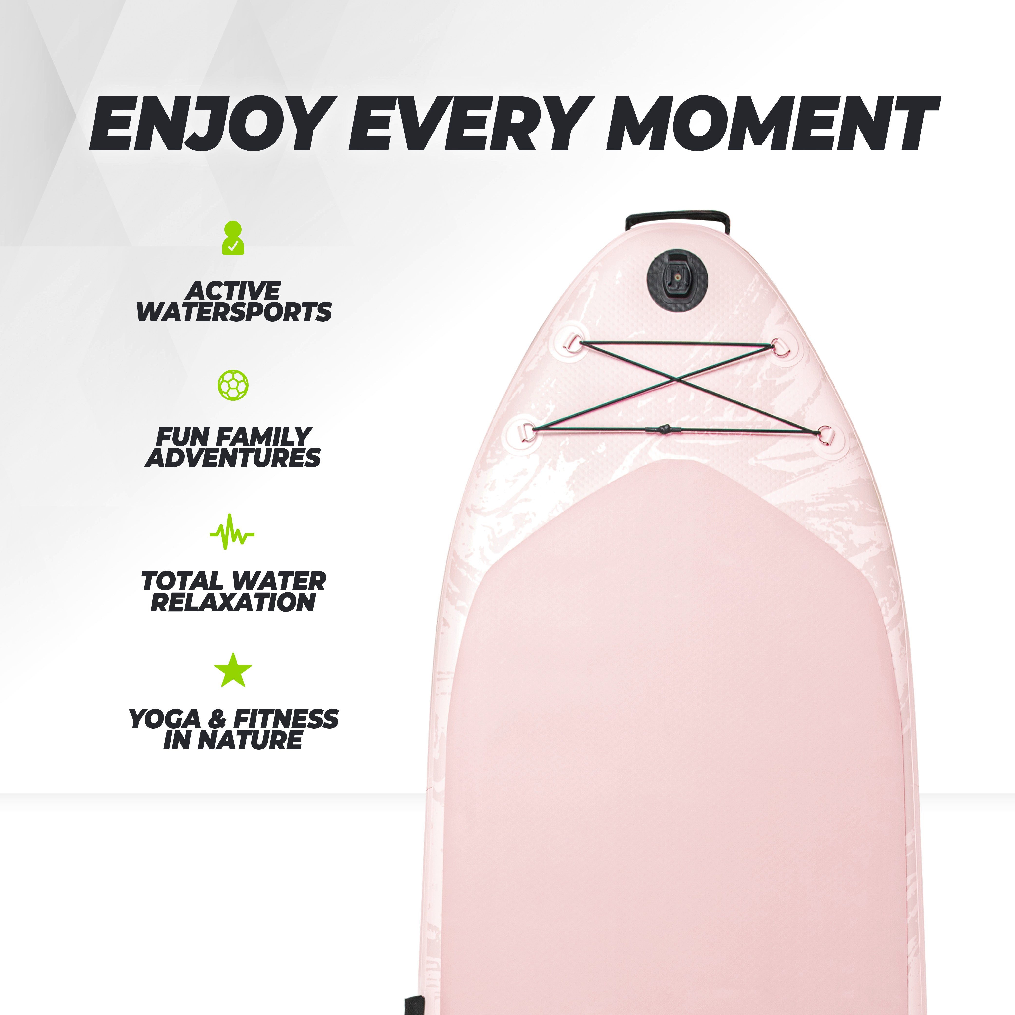 VirtuFit Inflatable SUP-Board Fitness Yoga 335 - EVA-Gripdeck - GoPro-Halterung - Altrosa – Bild 4 von 5