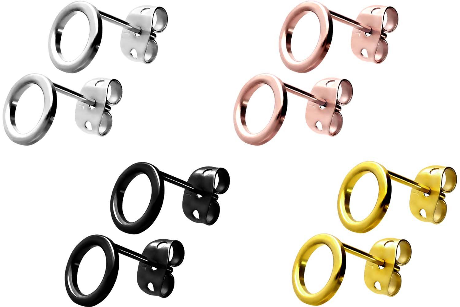 FILANGO Paar Ohrstecker Titan Ohrstecker KREIS (Ohrstecker, 1-tlg) günstig online kaufen