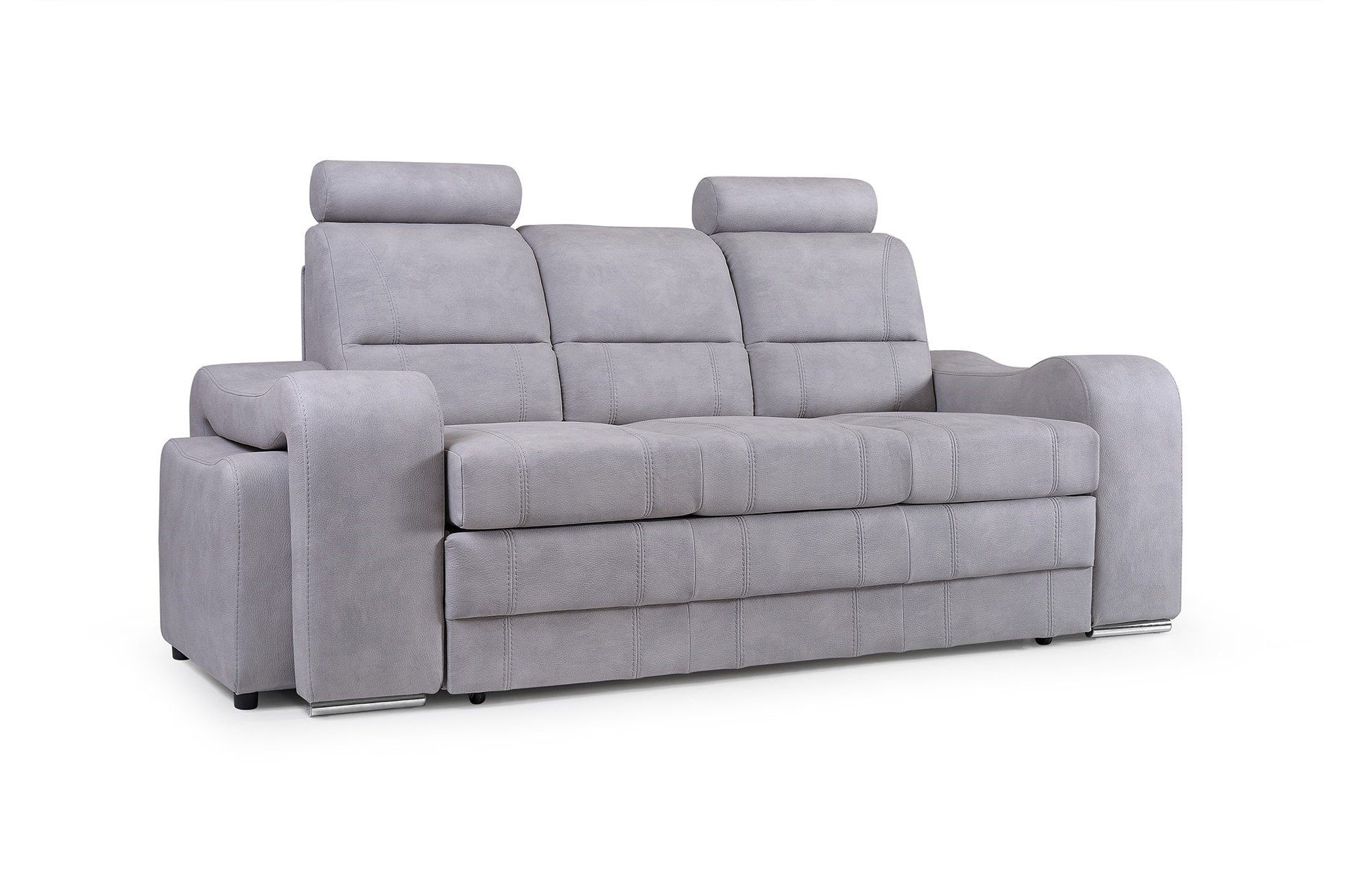 Siblo 3-Sitzer Funktionales Sofa Venus mit Hocker Grau