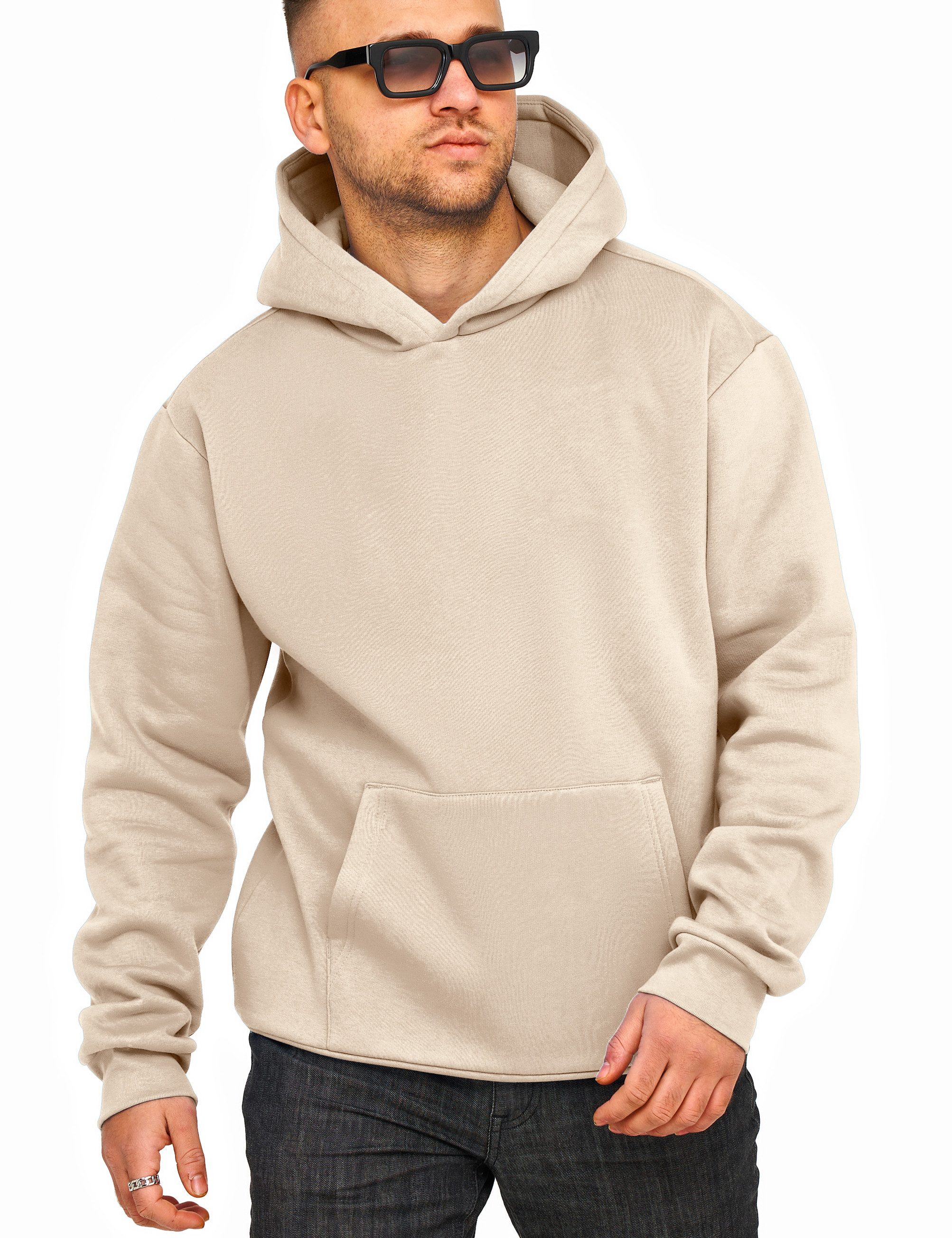 DAILY COTTON Hoodie im Oversize Schnitt Unifarben - Kapuzenpullover Loose-F günstig online kaufen