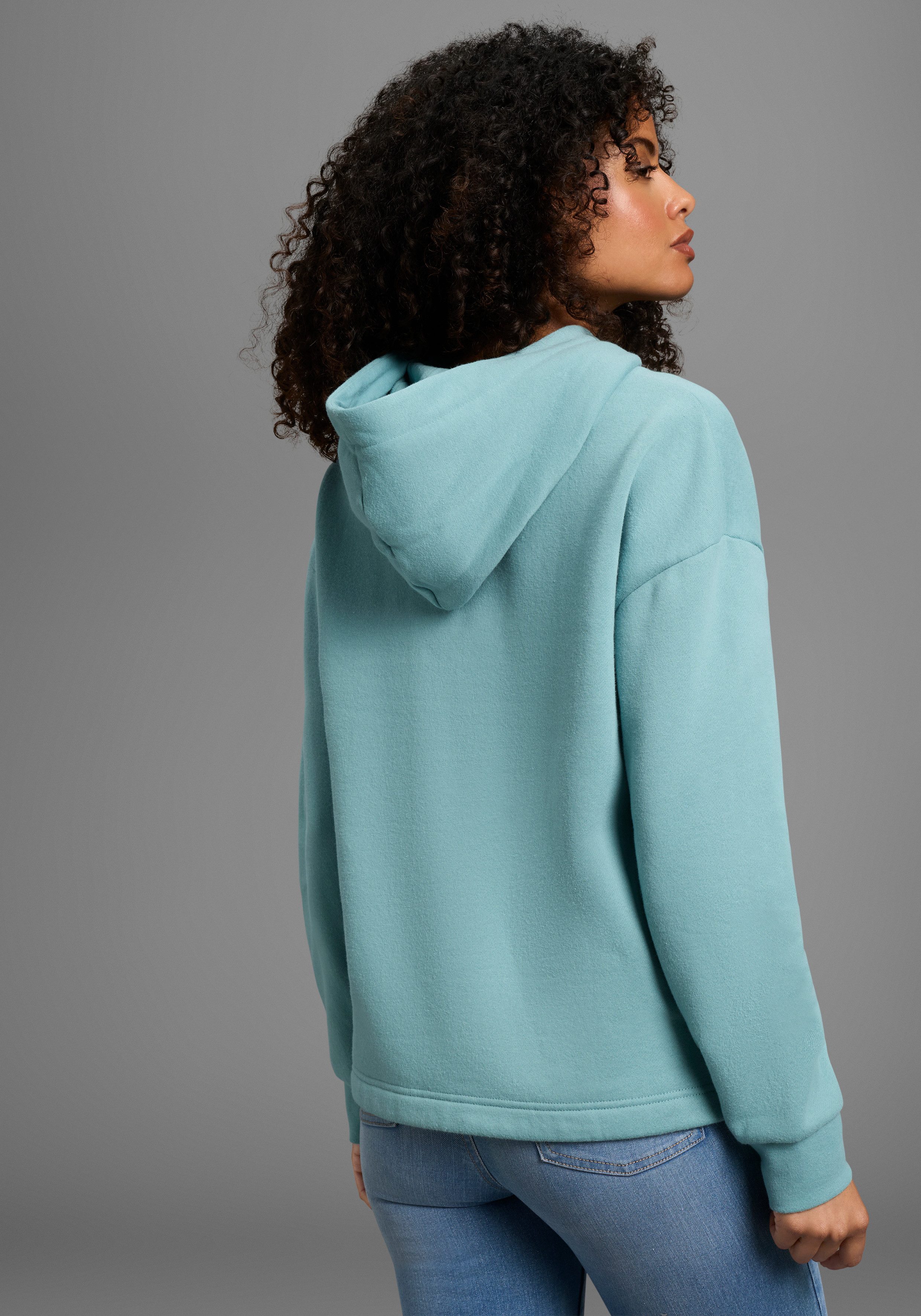 KangaROOS Kapuzensweatshirt mit Druckknöpfen am Saum