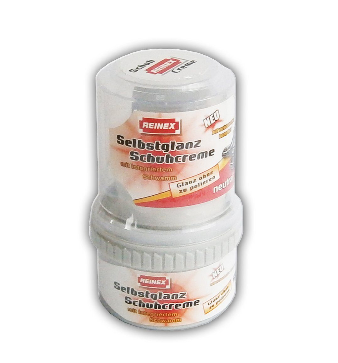 Reinex SCHUHCREME SELBSTGLANZ 50ml mit Schwamm Schuhpflege 19 (Neutral) Schuhcreme, Средства по уходу за обувью Schuhglanz Schuh Pflege Glanz Creme