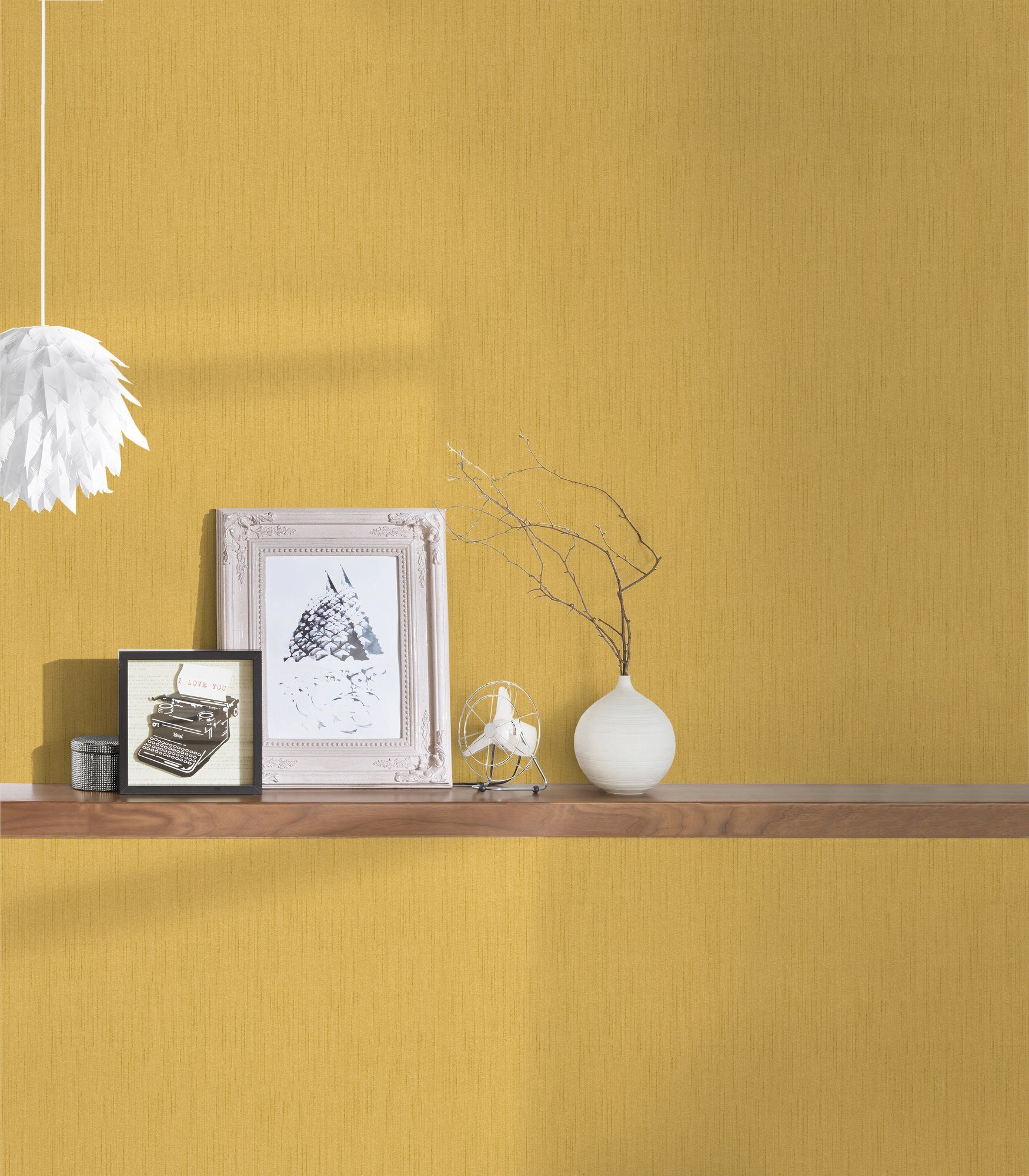 Architects Paper gelb Uni samtig, Einfarbig Tapete Textiltapete einfarbig, Tessuto