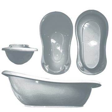 Maltex Babybadewanne Set 5-Teile Classic + Gestell Weiß -WASCHSCHÜSSEL Babybadeset Kind, (Made in Europe Premium Top Set), ** Babywanne + Badesitz + Topf + WC Aufsatz + Schüssel + Ständer **