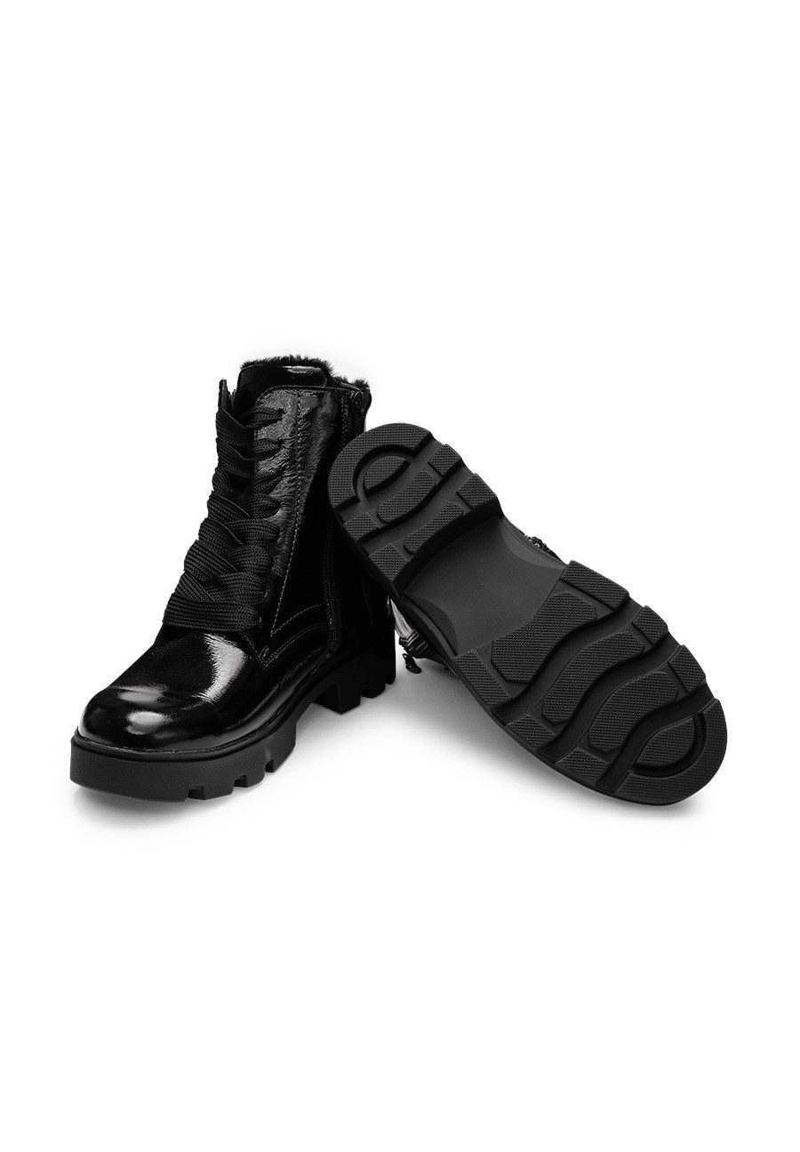 vitaform Damen Stiefeletten Softlackleder Stiefelette