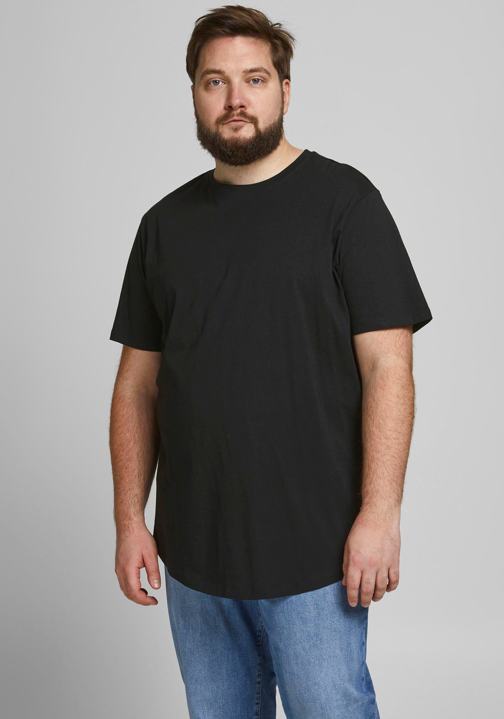 Jack & Jones PlusSize T-Shirt NOA TEE mit abgerundetem Saum, bis Größe 6XL