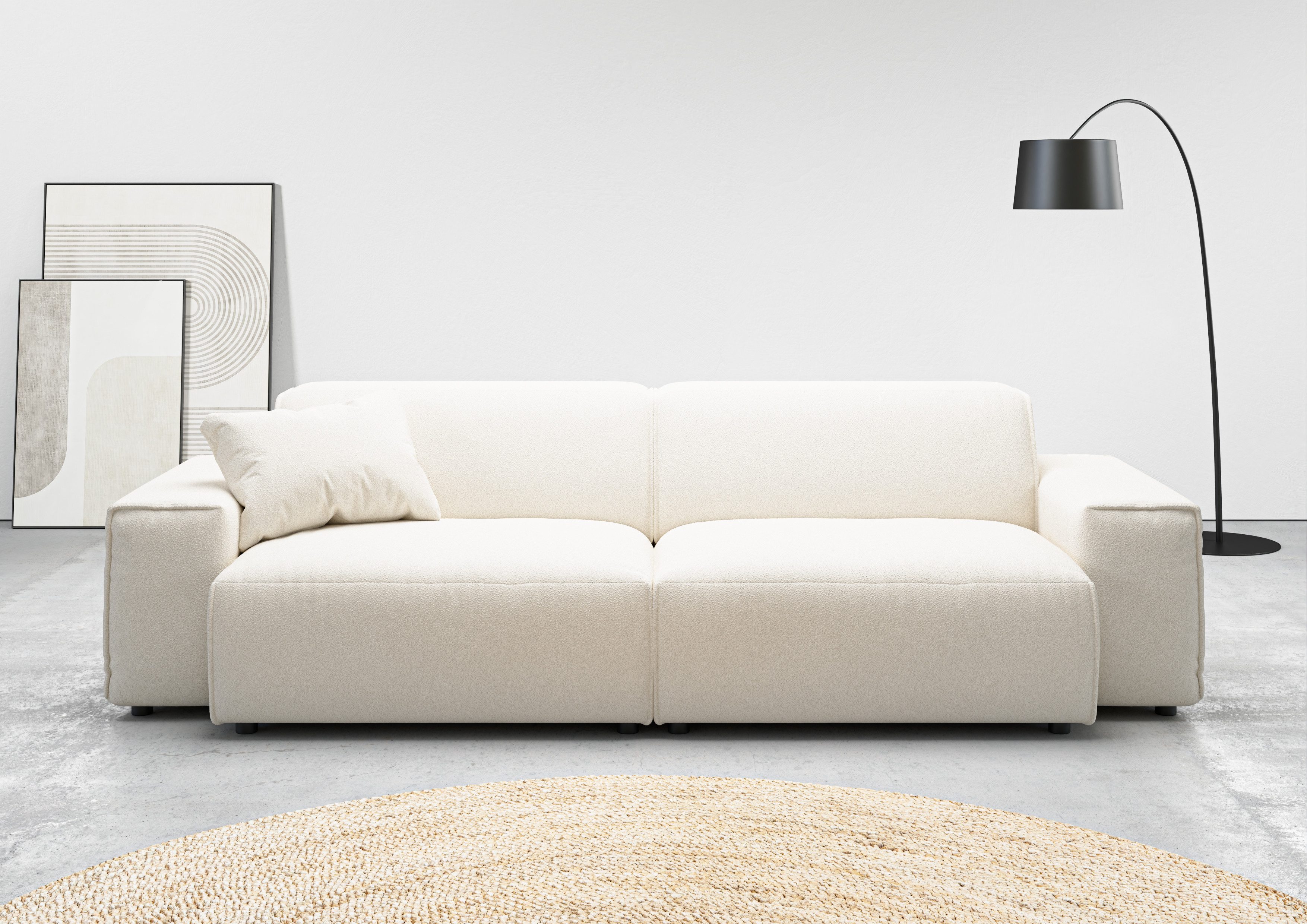 Home affaire Big-Sofa Glimminge auch in Breitcord, Feincord + Easy care-Bezug, besondere Kedernähte Zierkissen