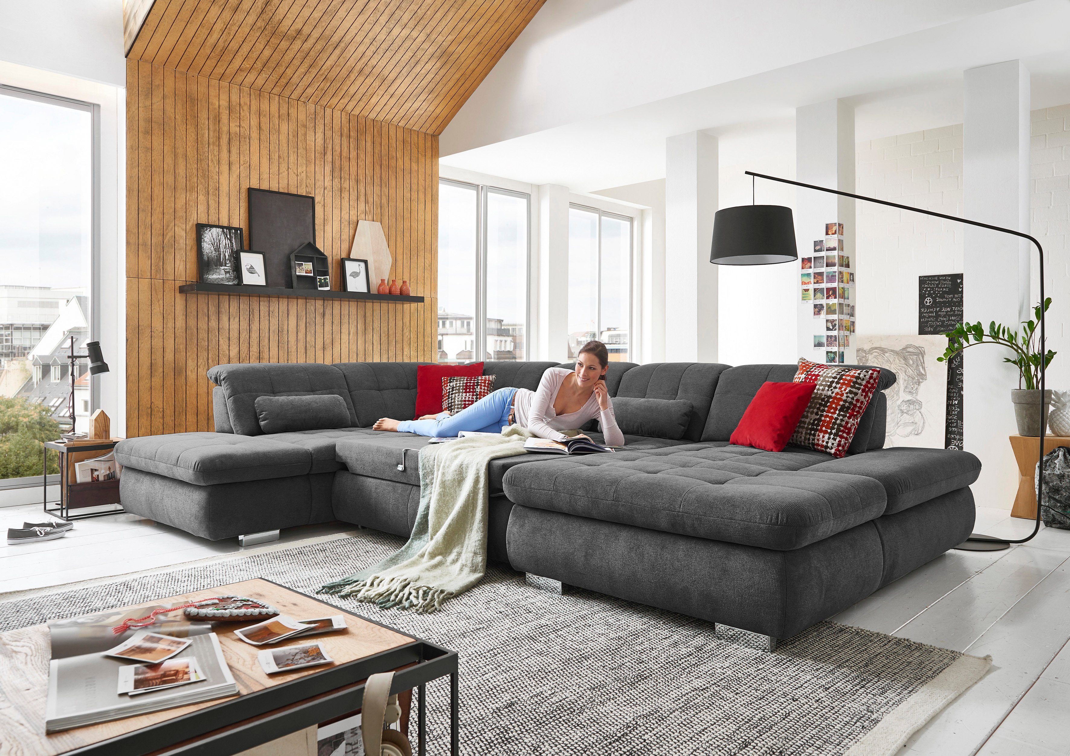 Die PlanBar Wohnlandschaft MP-IN17004 U-Form, wahlweise mit Funktionen, Kal günstig online kaufen