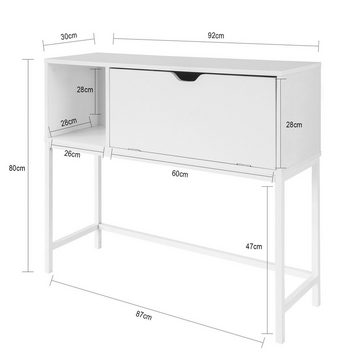 SoBuy Konsolentisch FSB21, Beistelltisch Flurtisch mit 1 Klappe und Fach Sideboard