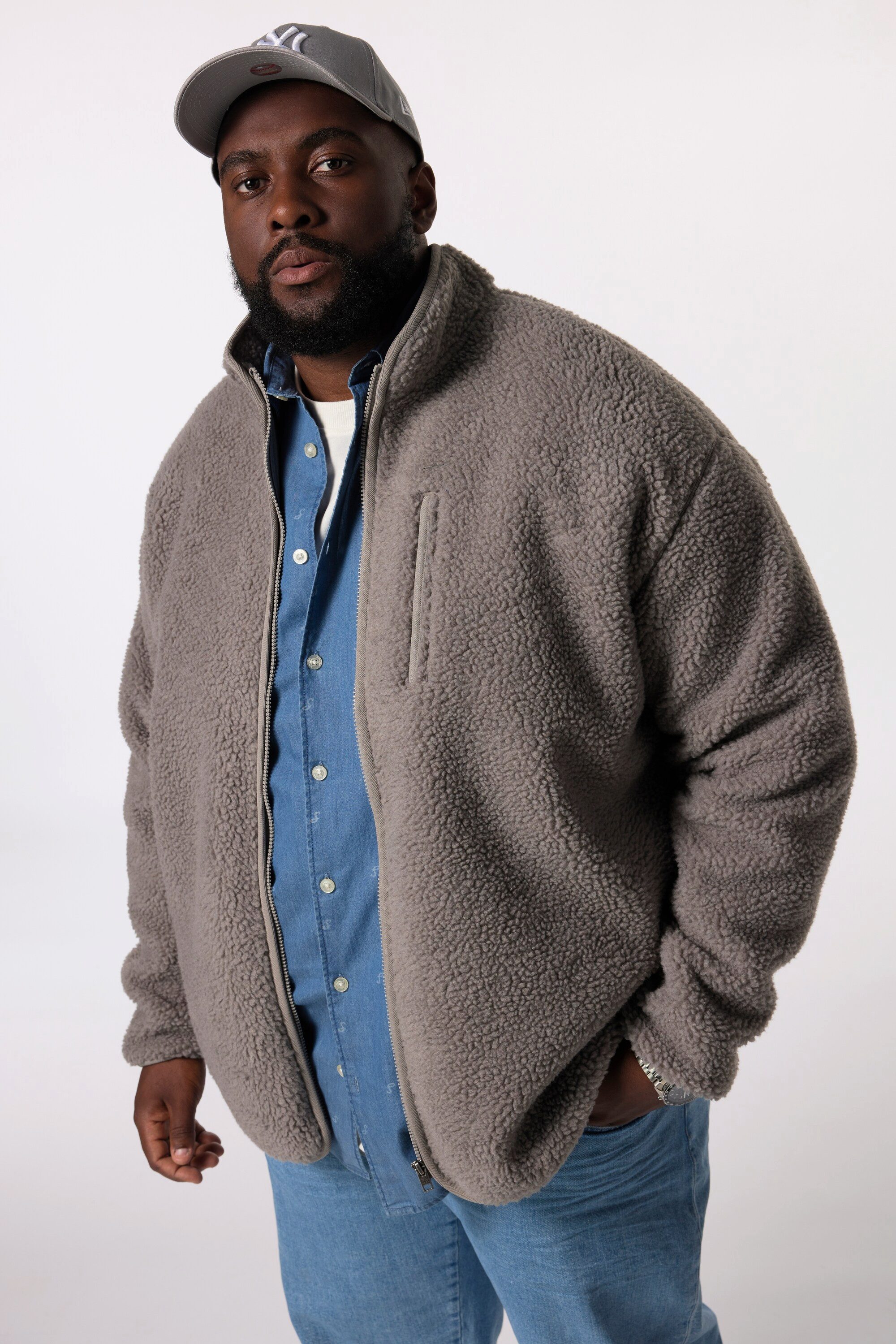 STHUGE Fleecejacke STHUGE Teddyjacke Fleecefutter Stehkragen günstig online kaufen