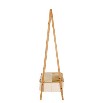 Lumaland Kleiderständer Garderobe aus Bambus - 159 x 60 x 45 cm, integriertes Ablagefach robust und stabil