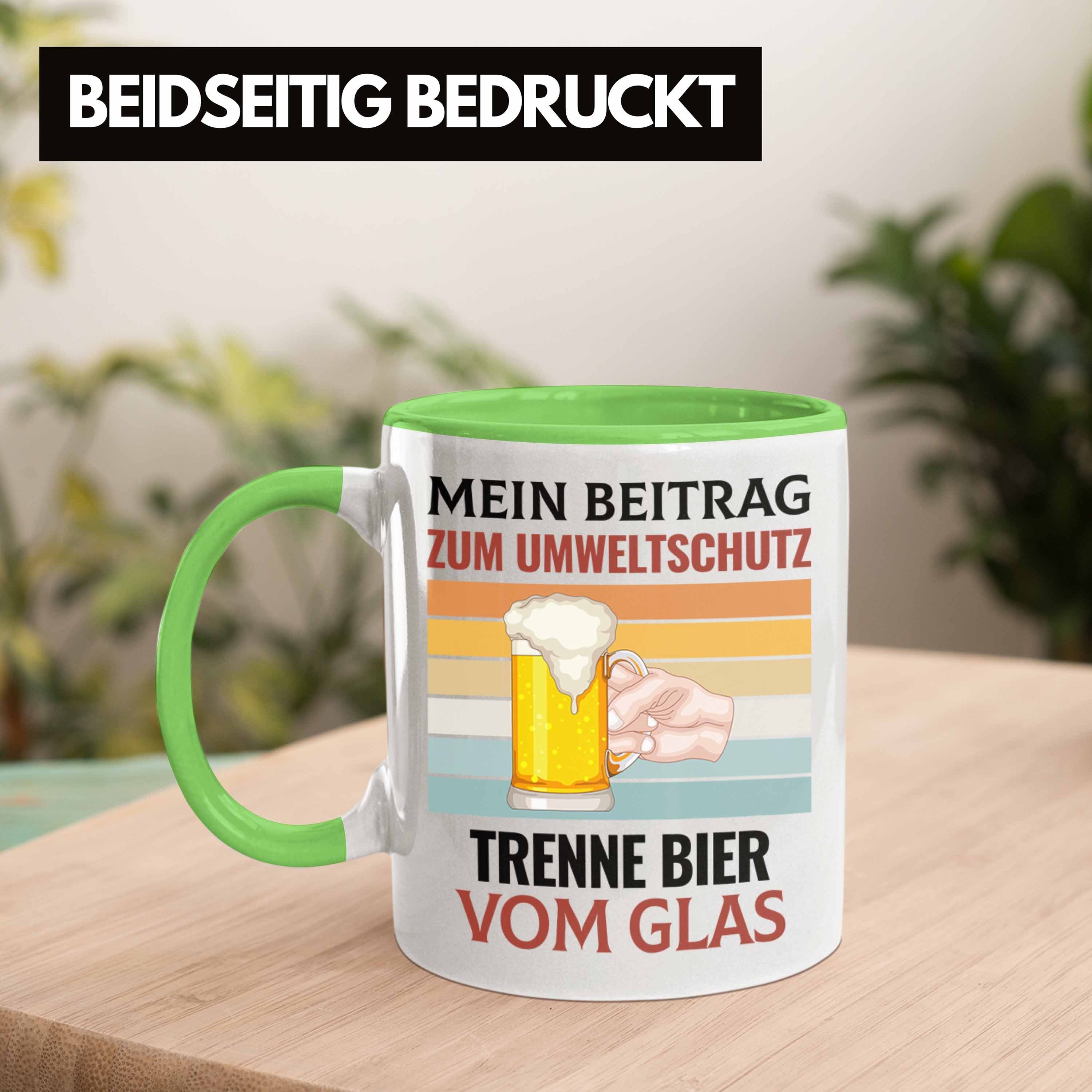Bier Bier-Trinker Vom Grün Ich Trendation Trenne Tasse Tasse Saufen Alkohol Geschenkide Glas