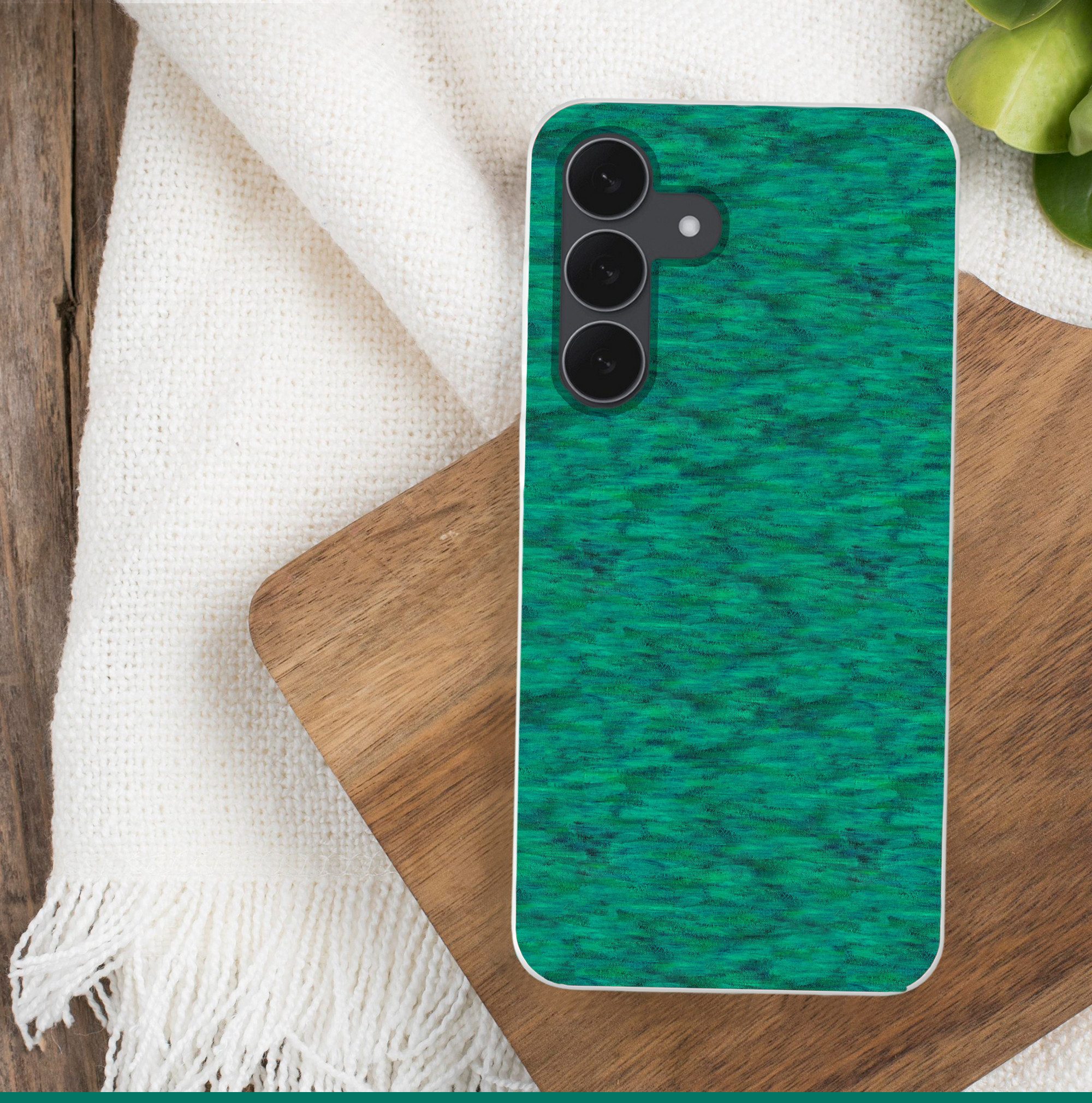 MuchoWow Handyhülle für Samsung Galaxy S25 FE Fließend - Öl - Texturen - Grün, Smartphone-Bumper, Print, Handy Schutzhülle Dünn