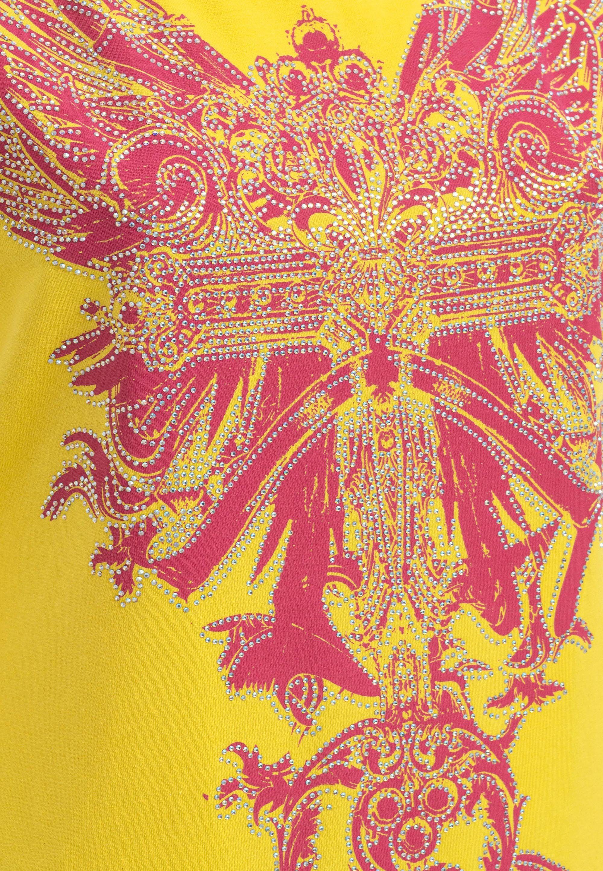Cipo & Baxx T-Shirt mit Frontprint pink-gelb modischem