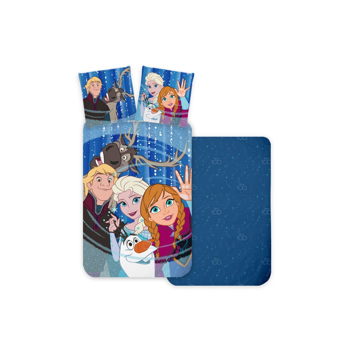Disney Kinderbettwäsche Disney Eiskönigin Friends Bettwäsche 140×200 cm, 70×90 cm, 100% Baumwolle Bettbezug + Kissenbezug