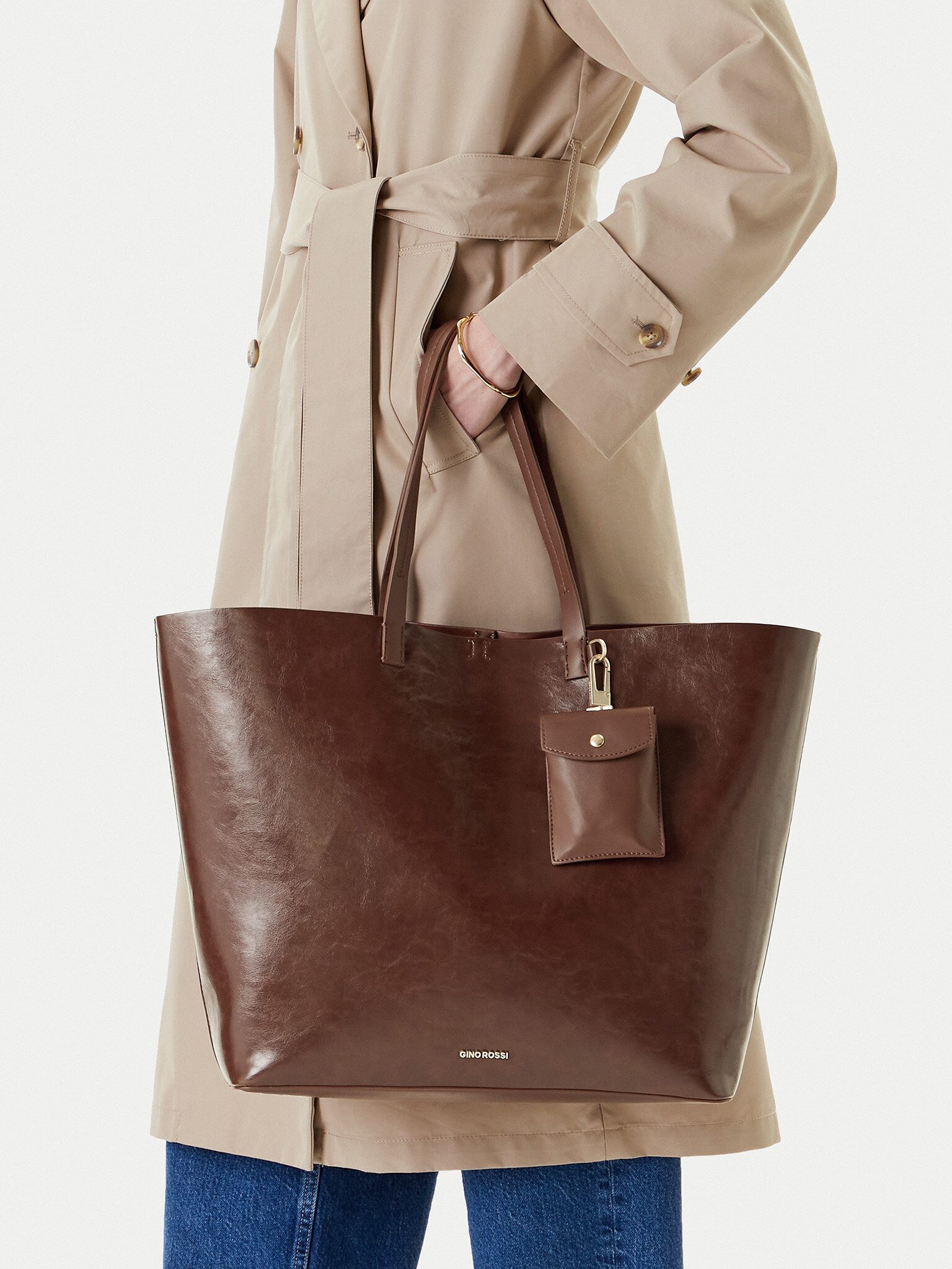 GINO ROSSI Handtasche Gino Rossi Damenhandtasche Braun C-THARAL-DA8078