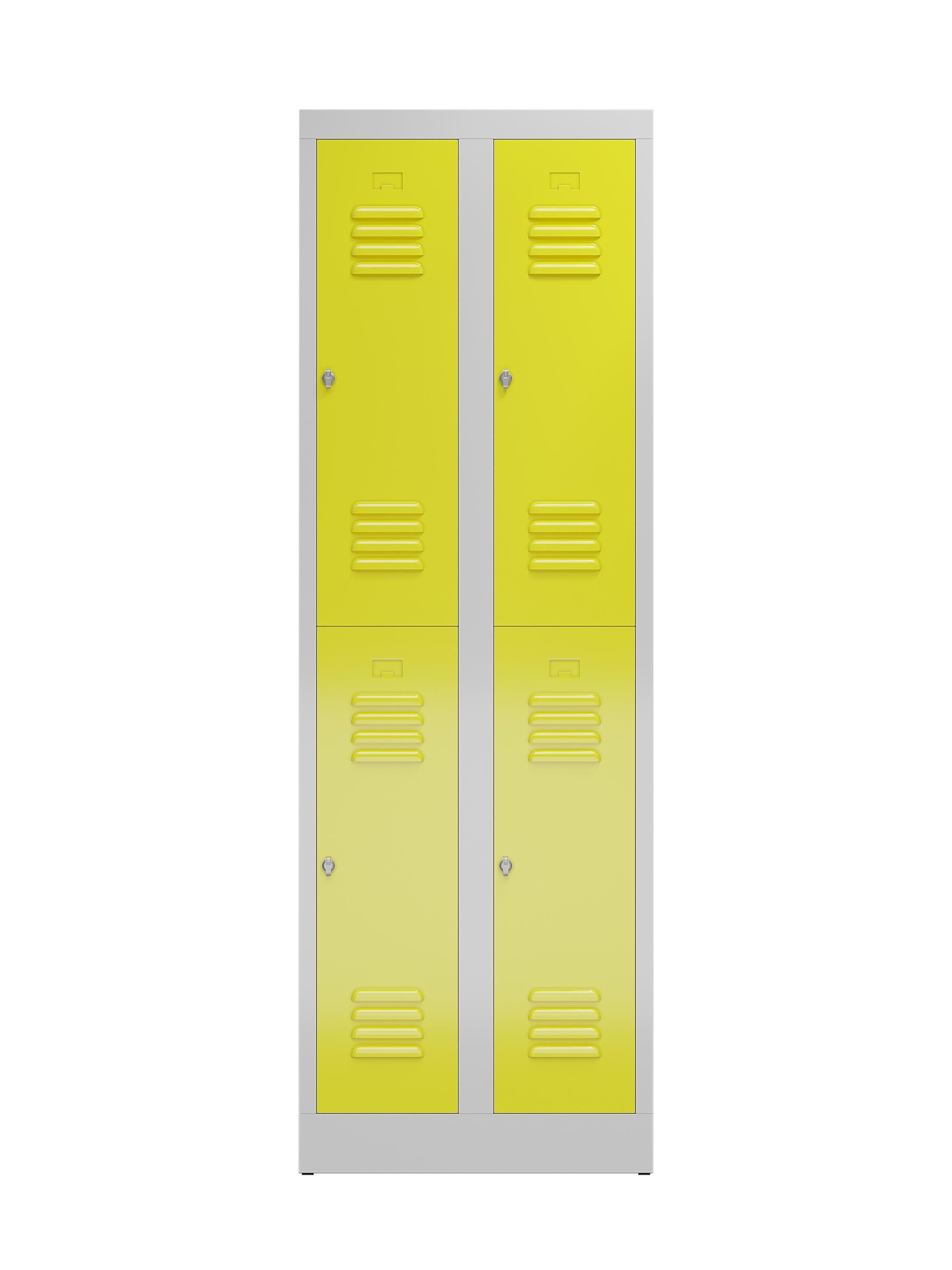 Steelboxx Spind Kleiderspind Fächer montiert Personalschrank 500 Türen: - x und Lichtgrau/ Korpus: x Montage Gelb 1800 (1-St) verschweißt 7035 mm Komplett 4 600 | keine Lichtgrau erforderlich RAL