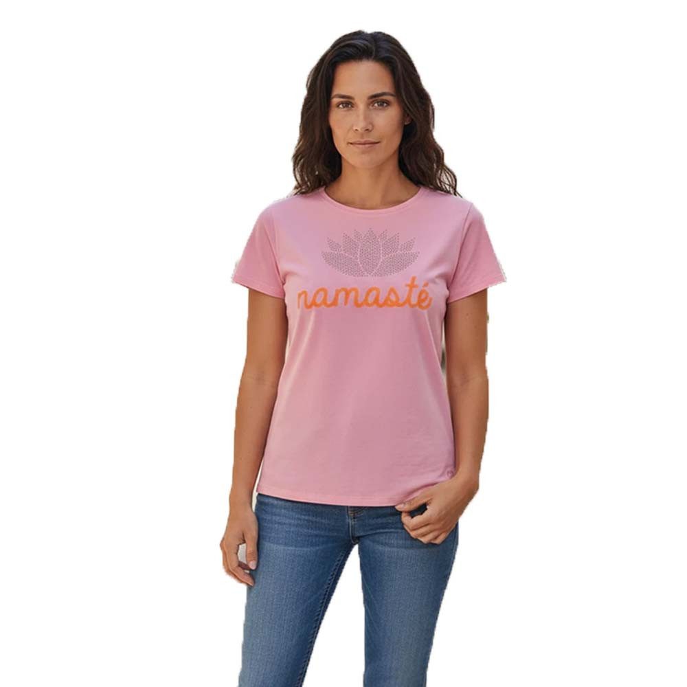 Miss Goodlife T-Shirt Miss Goodlife Damen T-Shirt mit Namaste Peace – V-Neck, Rundhals