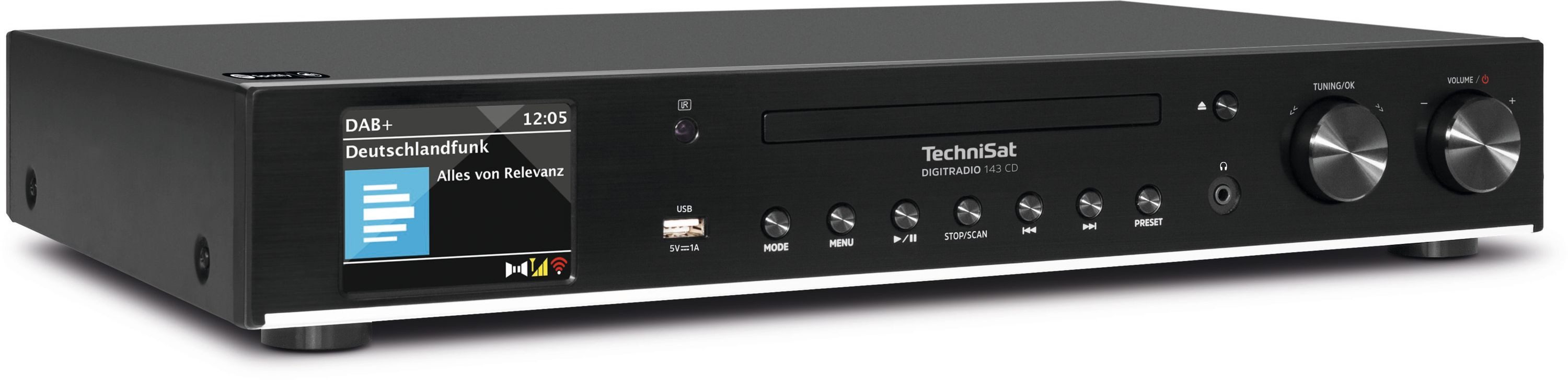 TechniSat DIGITRADIO 143 CD (V3) Digitalradio (DAB) (Digitalradio (DAB), Internetradio, FM-Tuner mit RDS, CD-Player, Bluetooth, App-Steuerung, WLAN-Konnektivität)