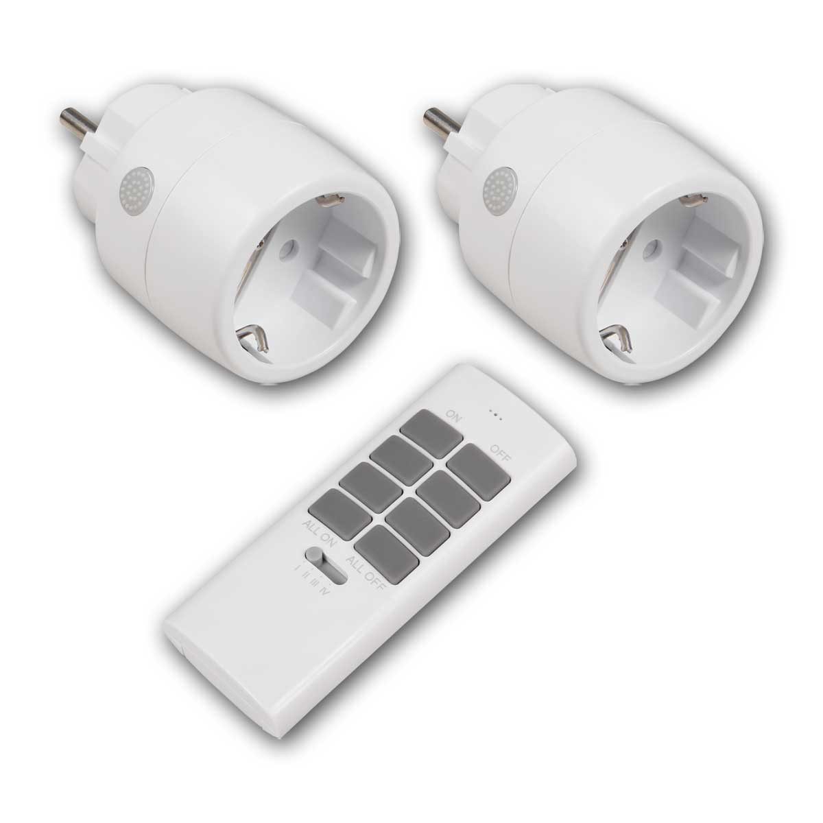 McPower Funksteckdose Funk-Steckdosen-Set "COMFORT" 230V weiß 2 Stk + FB