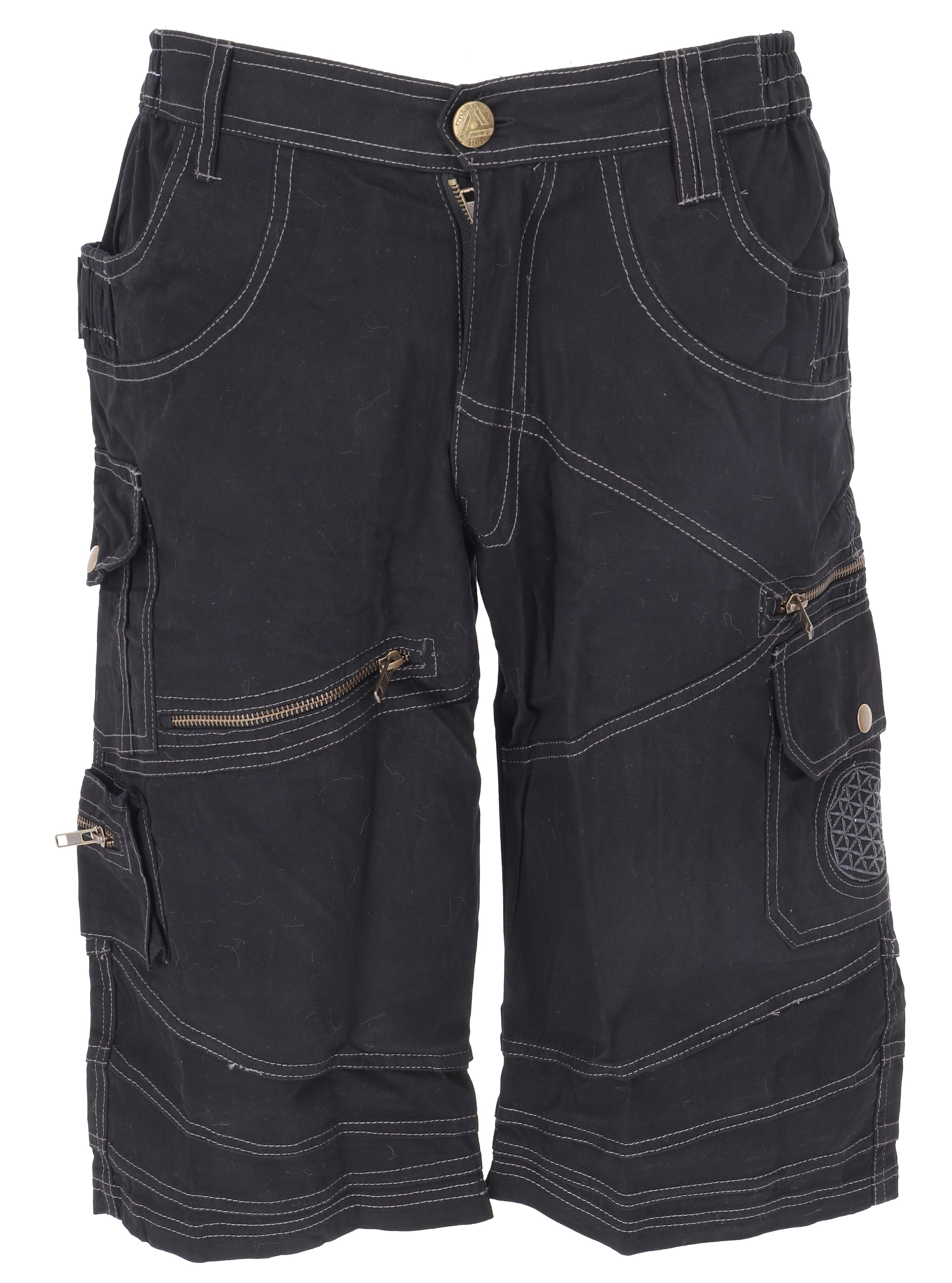 Guru-Shop Relaxhose Goa Festival Hose, Goa Shorts mit vielen.. Ethno Style, alternative Bekleidung