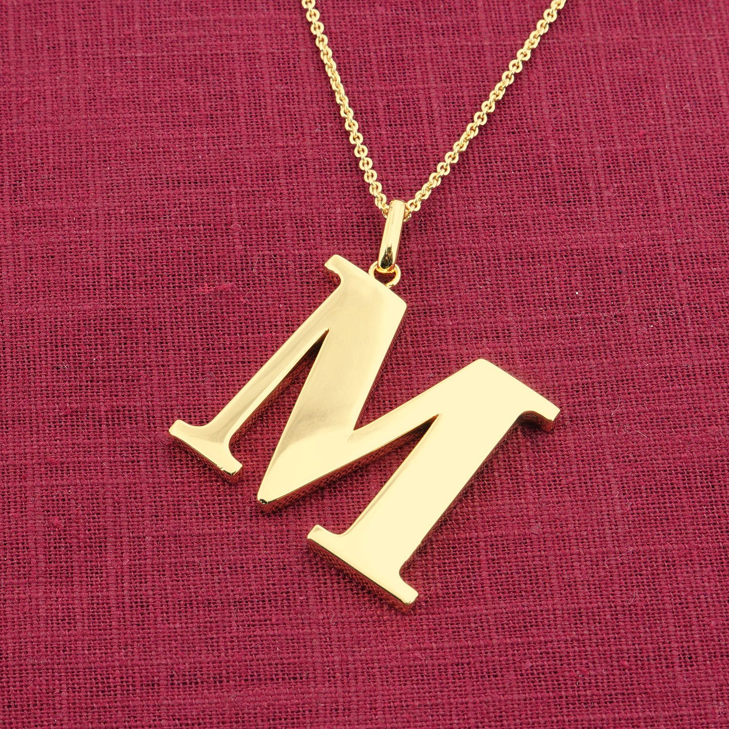 trendor Kette mit Anhänger Damen-Kette mit Großem Buchstaben M 925 Silber m günstig online kaufen