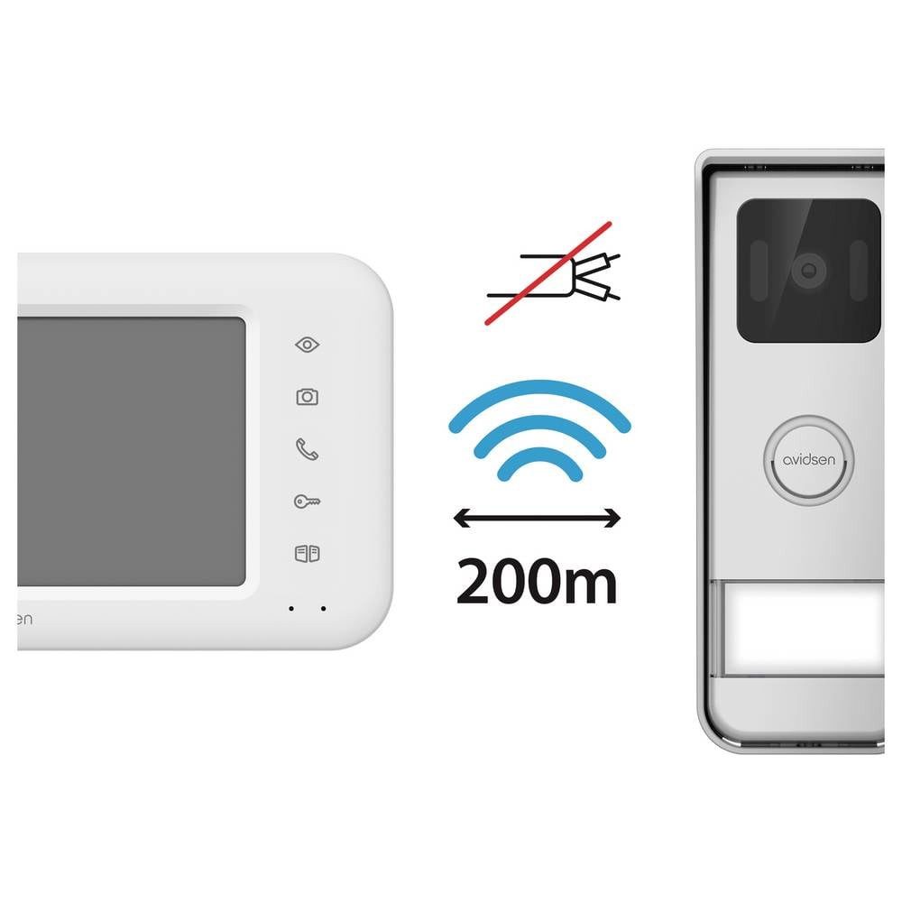 Avidsen Video-Türsprechanlage Video-Türsprechanlage Türsprechanlagen-Modul, Monitor 112296