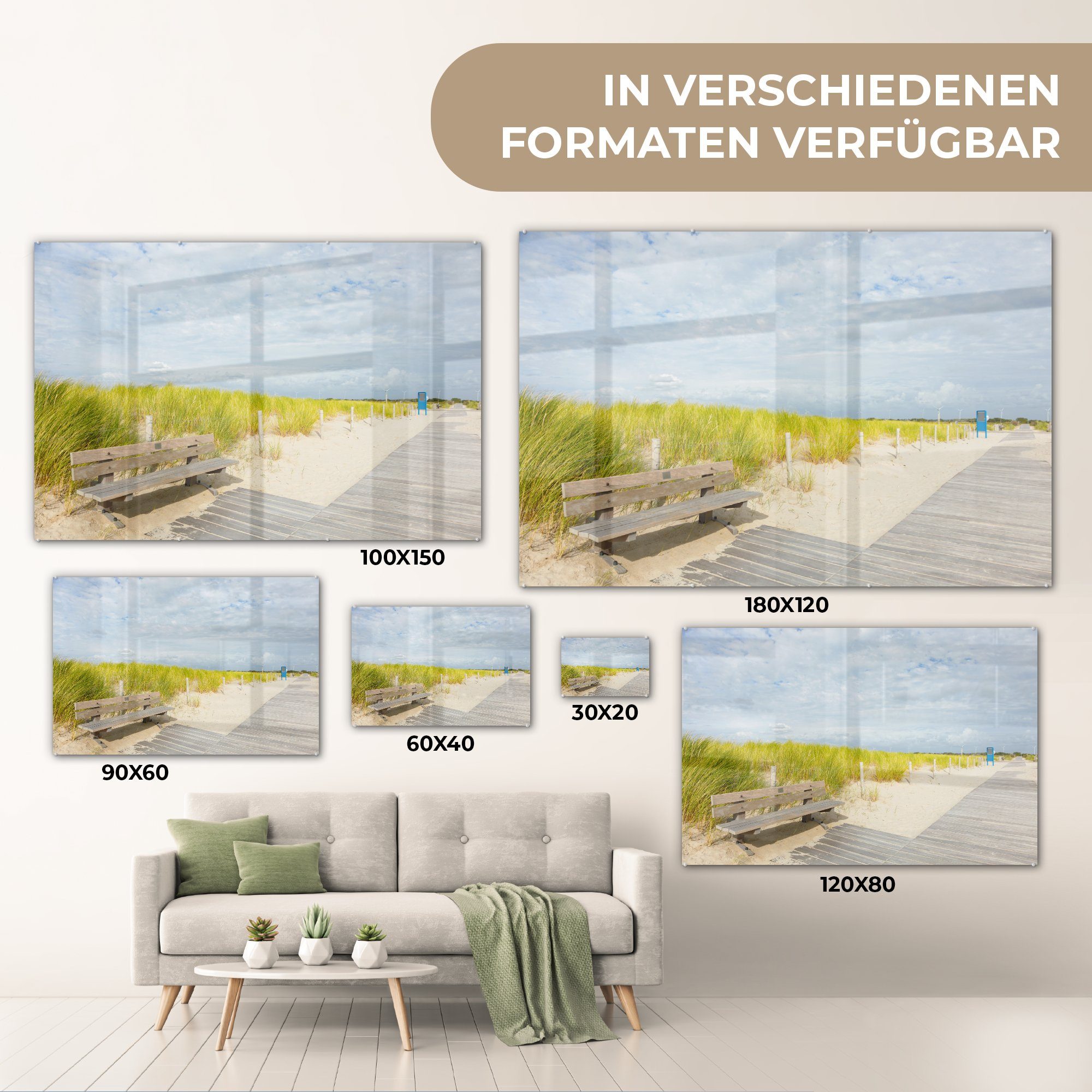 Strand, Acrylglasbild Acrylglasbilder St), (1 & MuchoWow niederländischen am Wind Schlafzimmer Wohnzimmer Starker