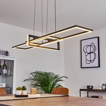 hofstein Pendelleuchte »Muina« dimmbare Hängelampe, Metall, Schwarz, weißer Kunststoffschirm, 3000 Kelvin, 1xLED 34 Watt, max. 4200 Lumen