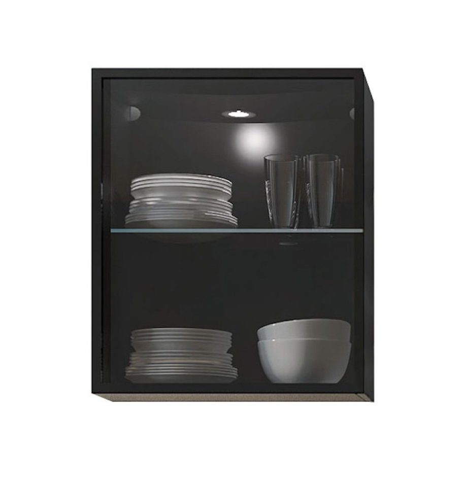Feldmann-Wohnen Glashängeschrank W3S/60 Alu Black (passend zu allen Küchens günstig online kaufen