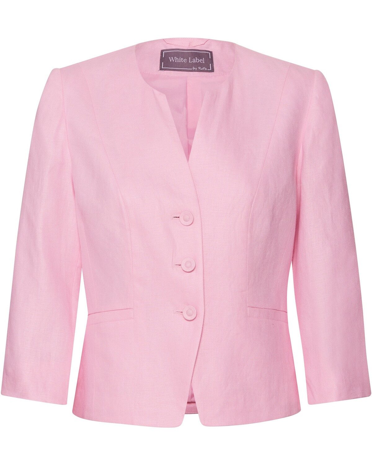 White Label Jackenblazer Kurze Leinenjacke