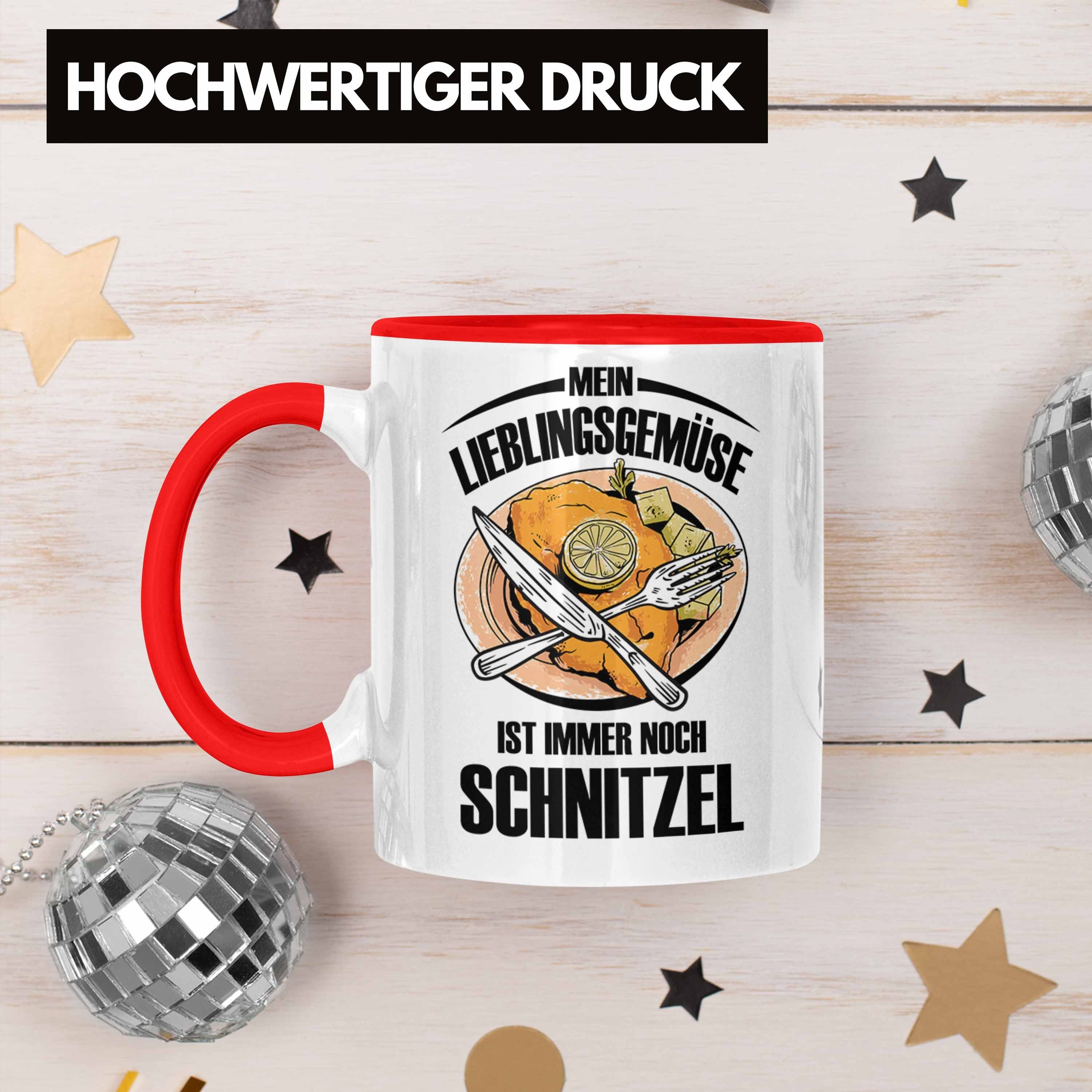 Tasse Lieblingsgemüse Schnitzel-Liebhaber Trendation Geschenk Rot Mein Schnitzel-Tasse für