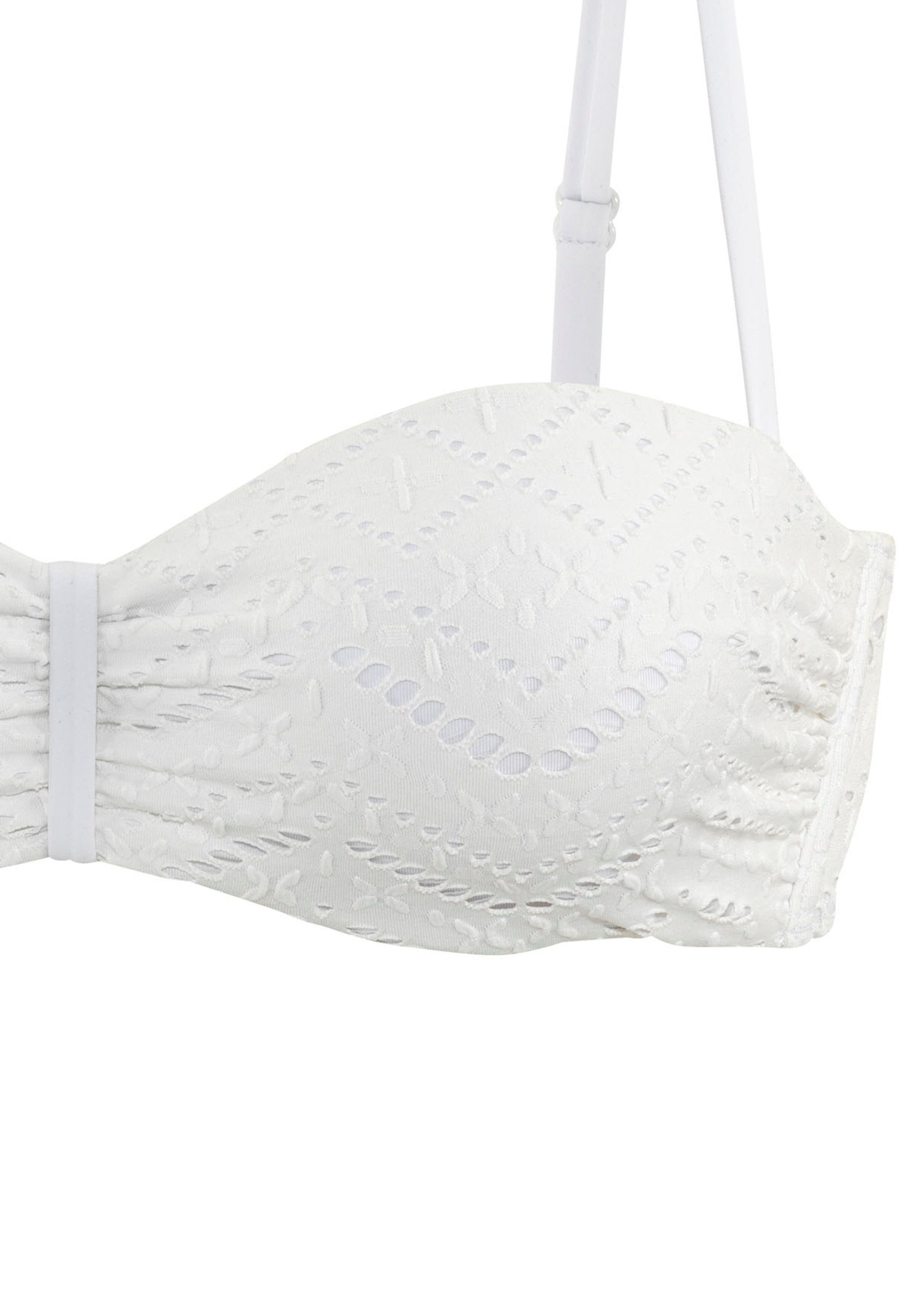 LASCANA Bügel-Bandeau-Bikini-Top Omara, mit Lochstickerei