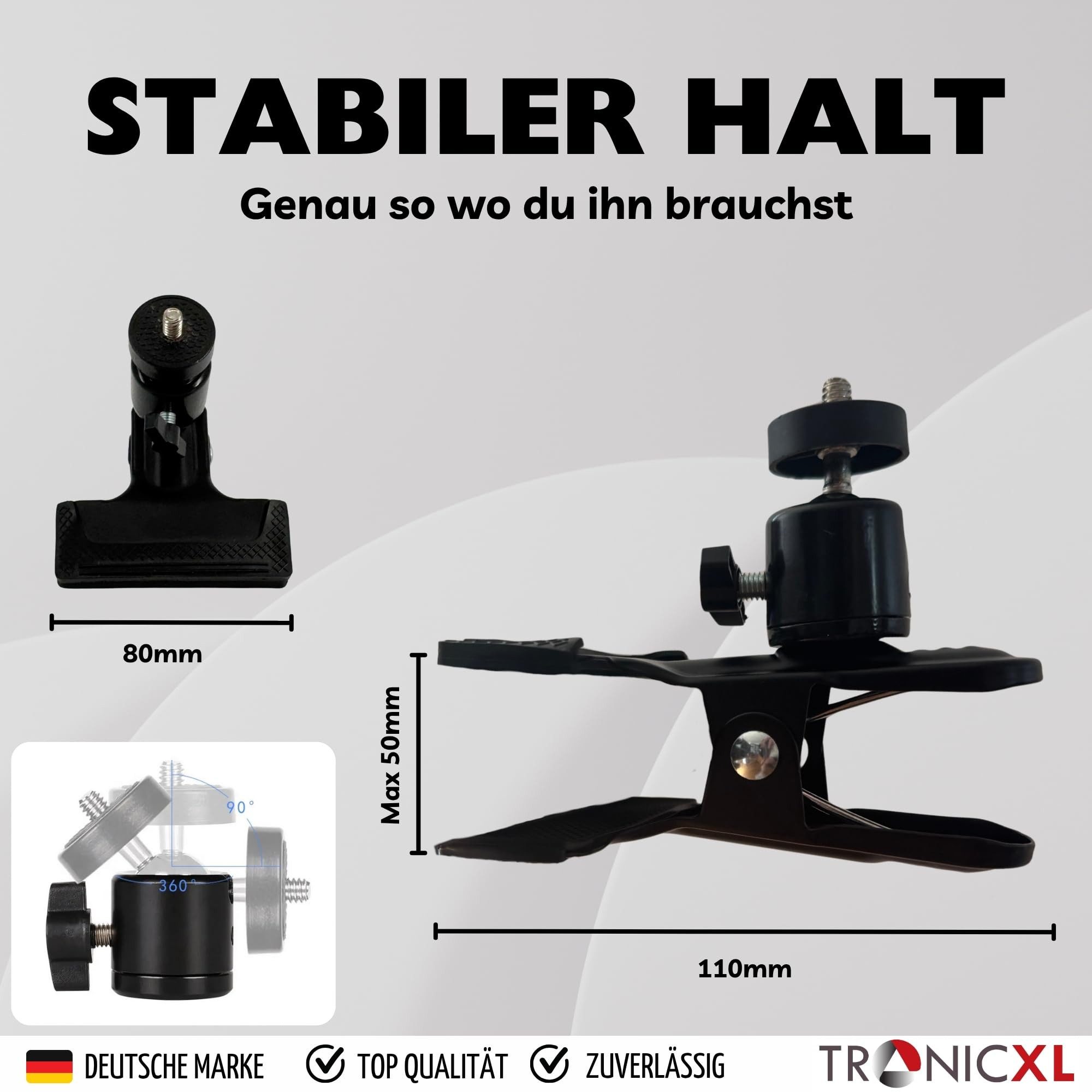 TronicXL Gewehrauflage Hochsitz Jagd Waffenauflage Schießstand Schießauflage Klemmstativ (Klemme Stativ Gewehrstativ Klemmstativ Jäger)