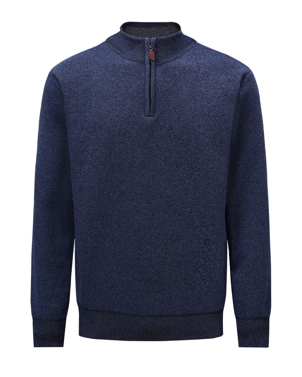 Allthemen Strickpullover Herren Strickpullover mit Halb-Reißverschluss lockere Passform