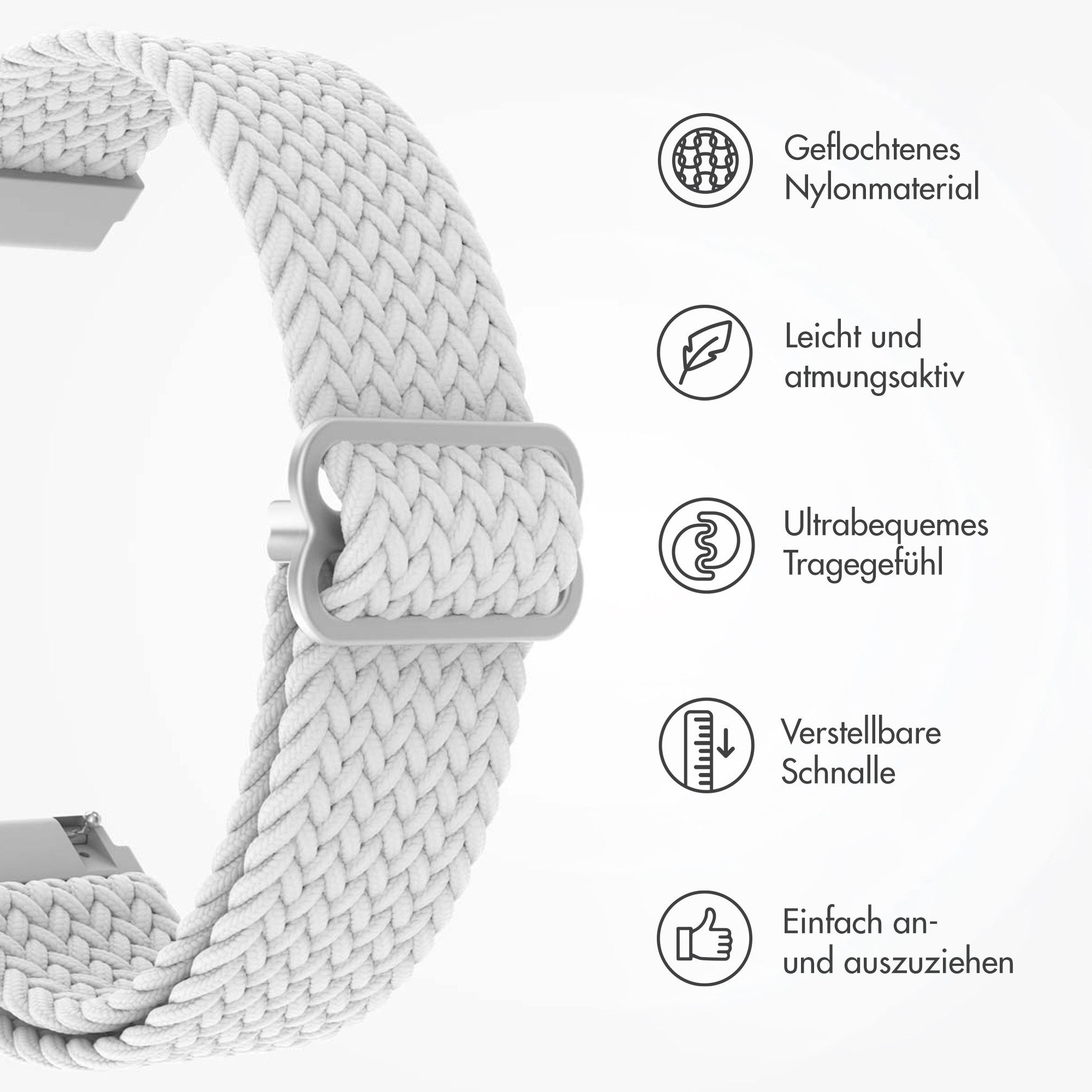 imoshion Smartwatch-Armband imoshion Pr3097 - Universelle 22 mm Anschluss - Weiß – Bild 5 von 5