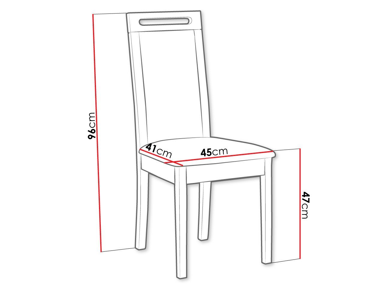 Stuhl (1 VI Stück), MIRJAN24 45x41x96 Roma cm