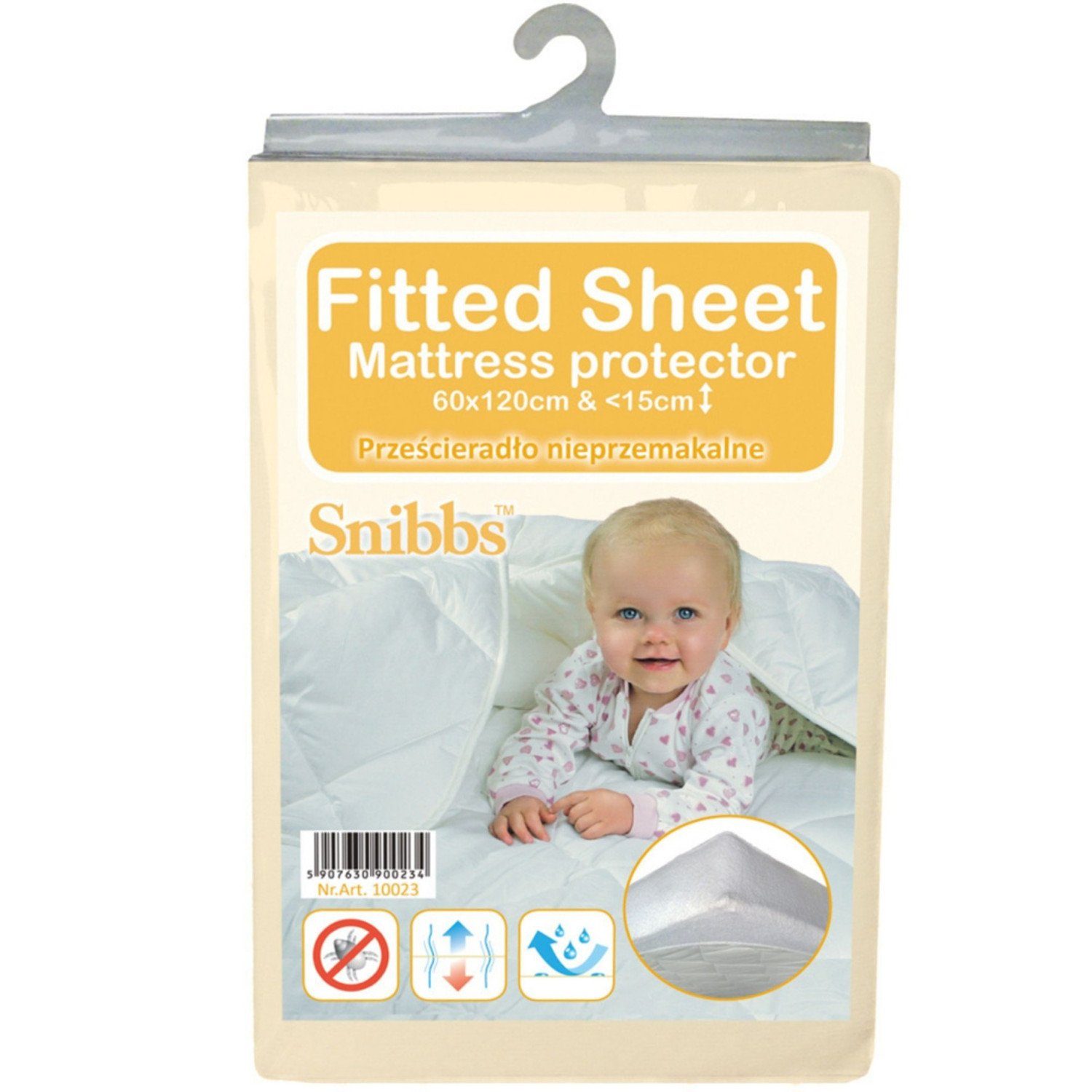 Matratzenschutzbezug Snibbs, Wasserdichter Matratzenbezug 60x120 cm beige