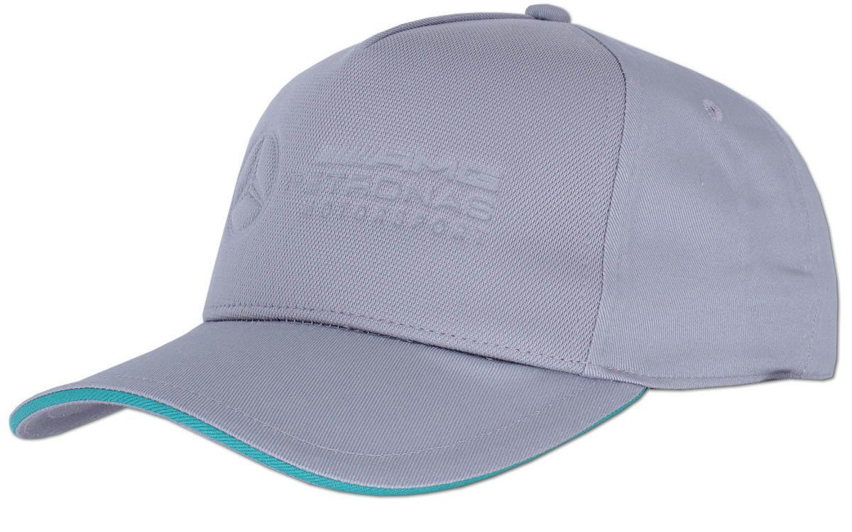 Mercedes Benz Snapback Cap AMG Petronas Motorsport Logo Kappe Formel 1 Mütze Kontrasteinsatz am Schirm, geprägtes Logo auf der Front