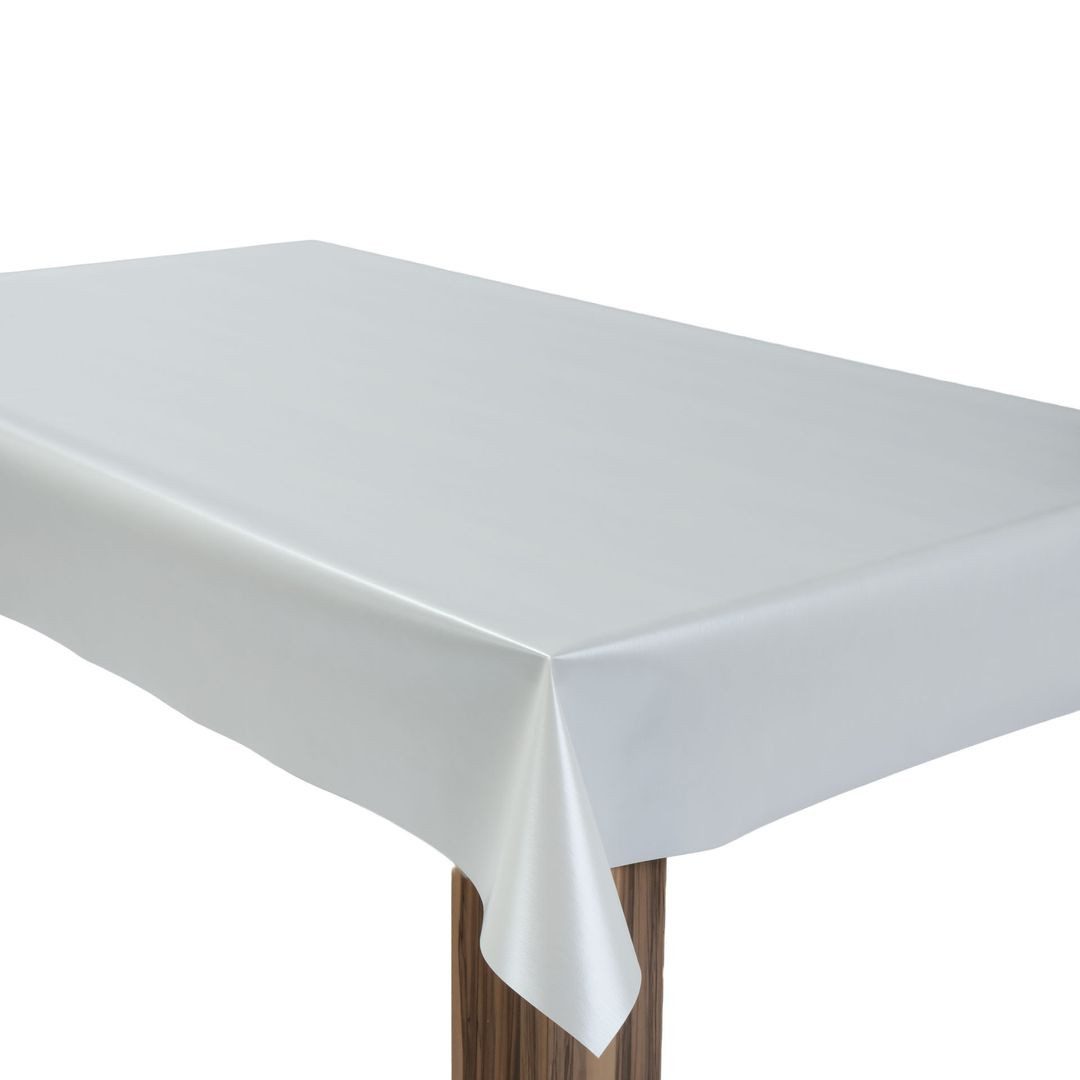 laro Tischdecke Wachstuchtischdecke Uni Reinweiß PVC Eckig