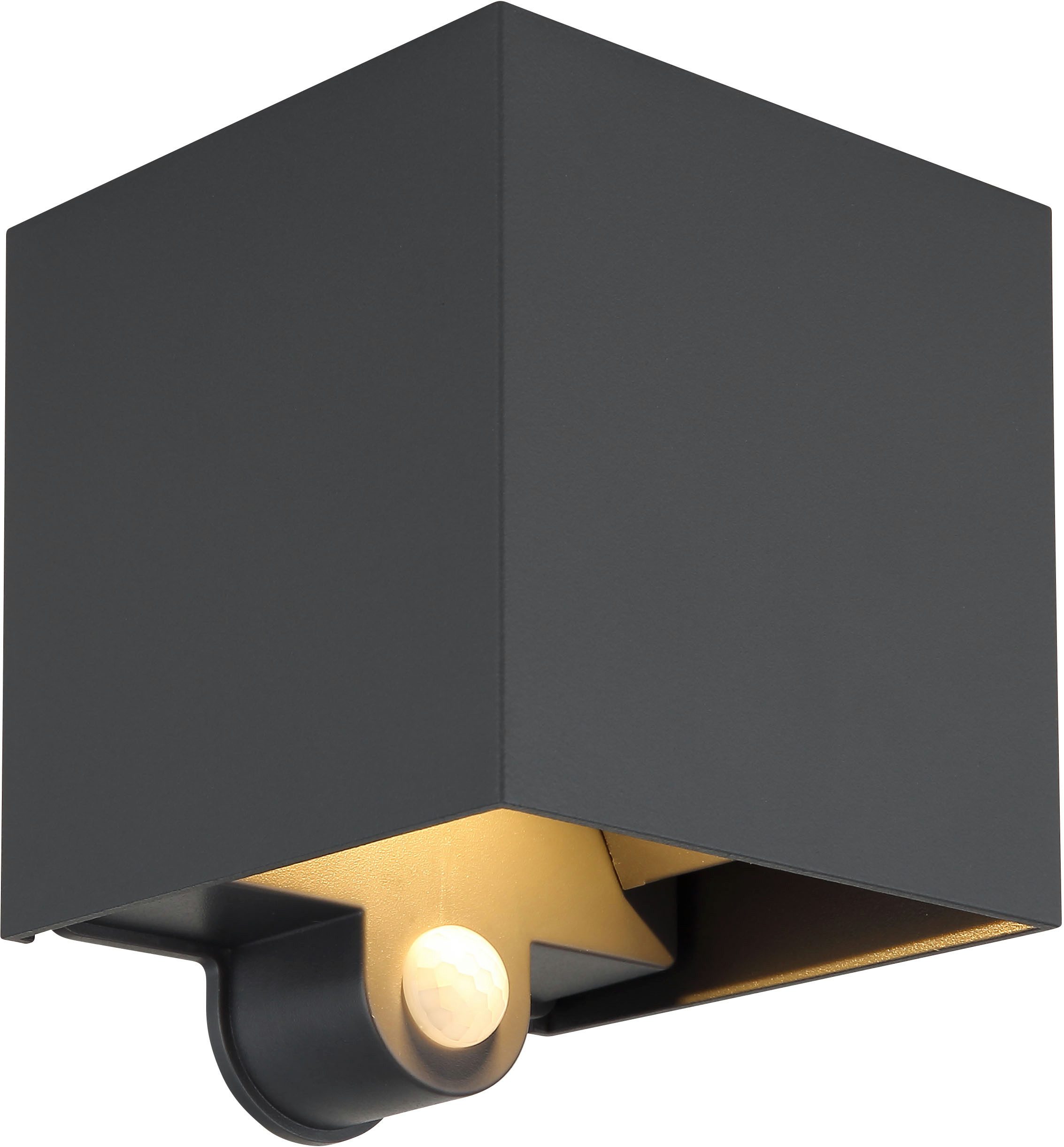 GLOBO LIGHTING LED Außen-Wandleuchte VERONIKA, LED fest integriert, Warmweiß, Außenlampe/verstellbare Lichtkegel/ IP54/3000K/Sensor