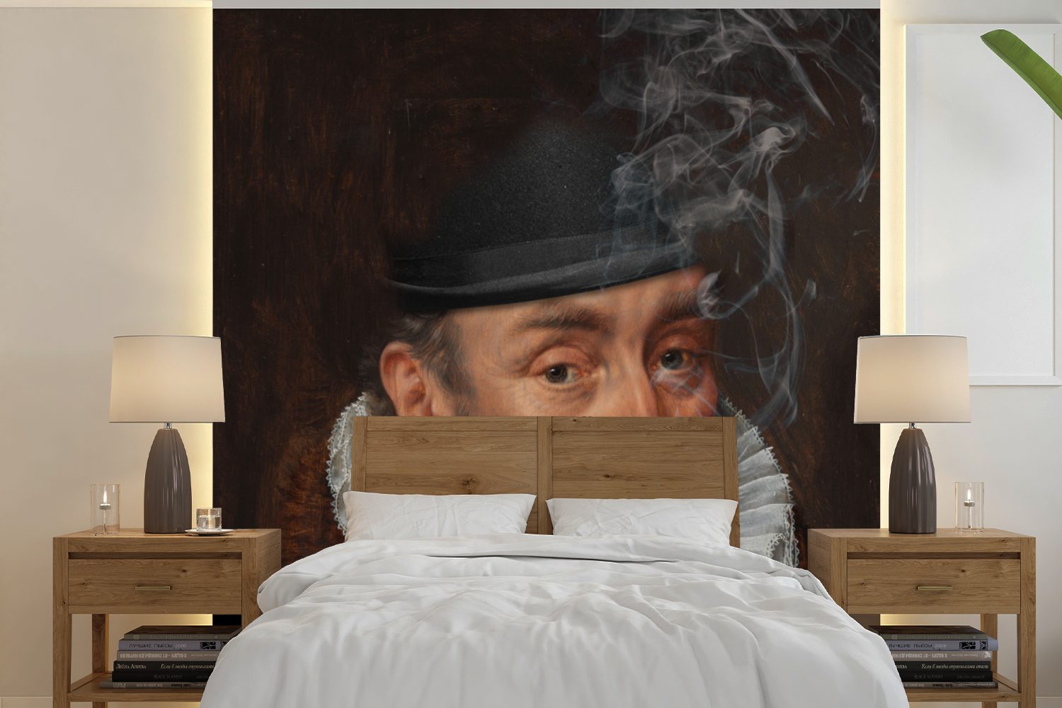 MuchoWow Fototapete Wilhelm von Oranien - Kunst - Rauchen, Matt, bedruckt, (5 St), Vinyl Tapete für Wohnzimmer oder Schlafzimmer, Wandtapete