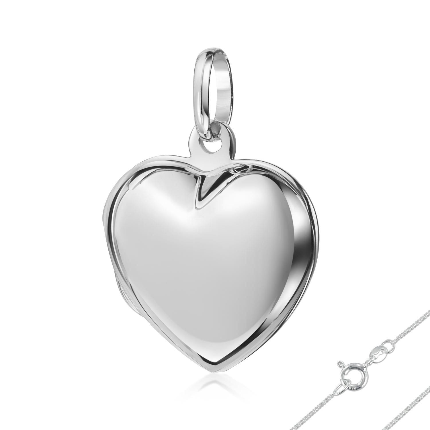 Order & Smile Schmuck Herzkette Kleines Herz Medaillon: Silber Foto Anhänge günstig online kaufen