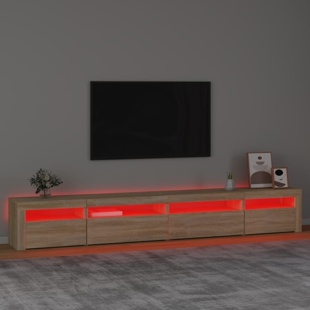 270x35x40 Eiche Sonoma vidaXL TV-Schrank Sonoma-Eiche mit LED-Leuchten (1-St) cm TV-Schrank